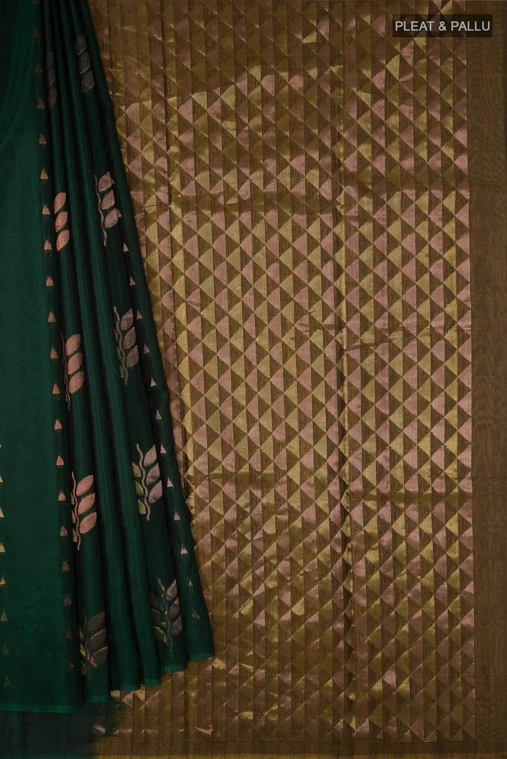 Bottle Green Silk Cotton Saree