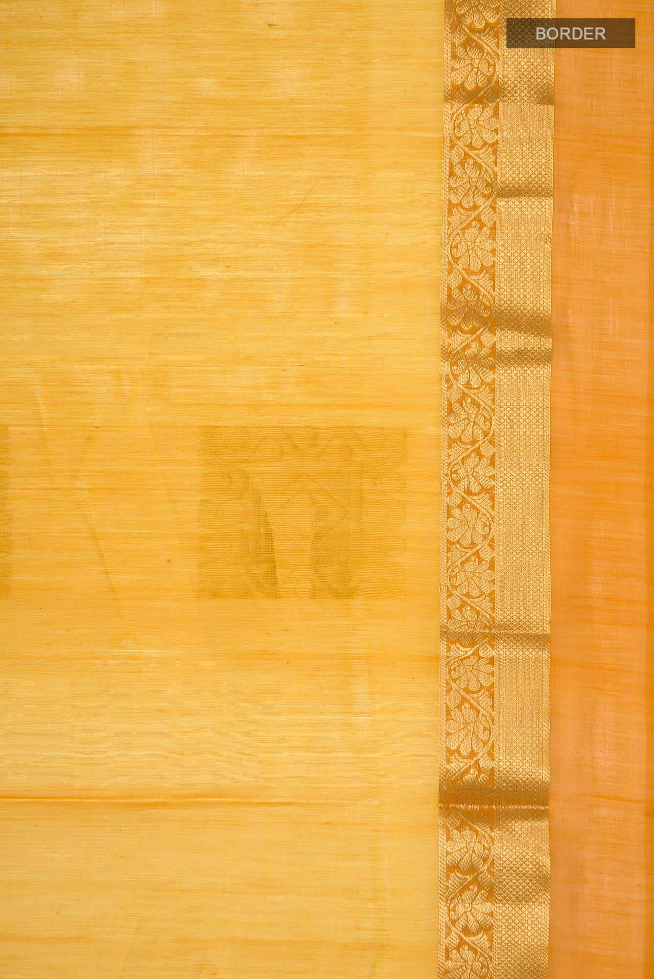 Yellow Silk Cotton Saree