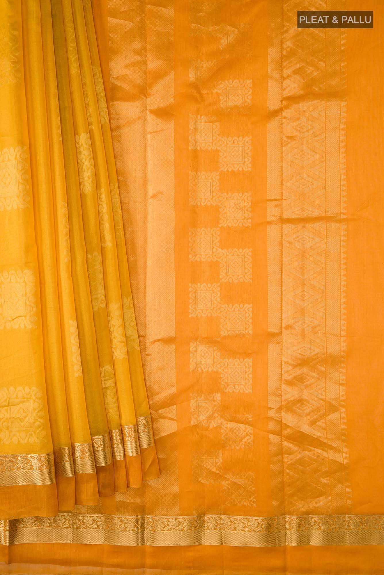 Yellow Silk Cotton Saree