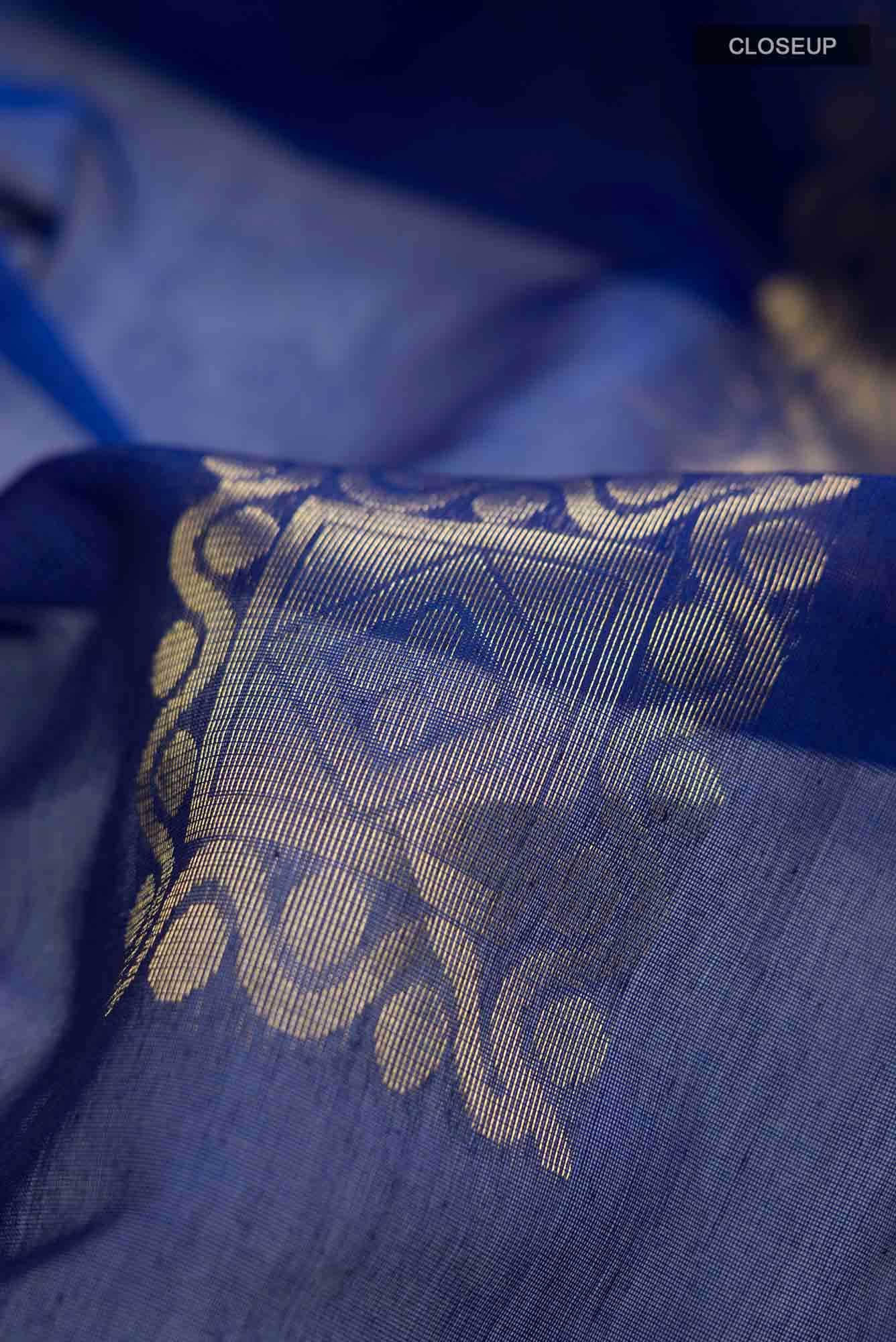 Blue Silk Cotton Saree