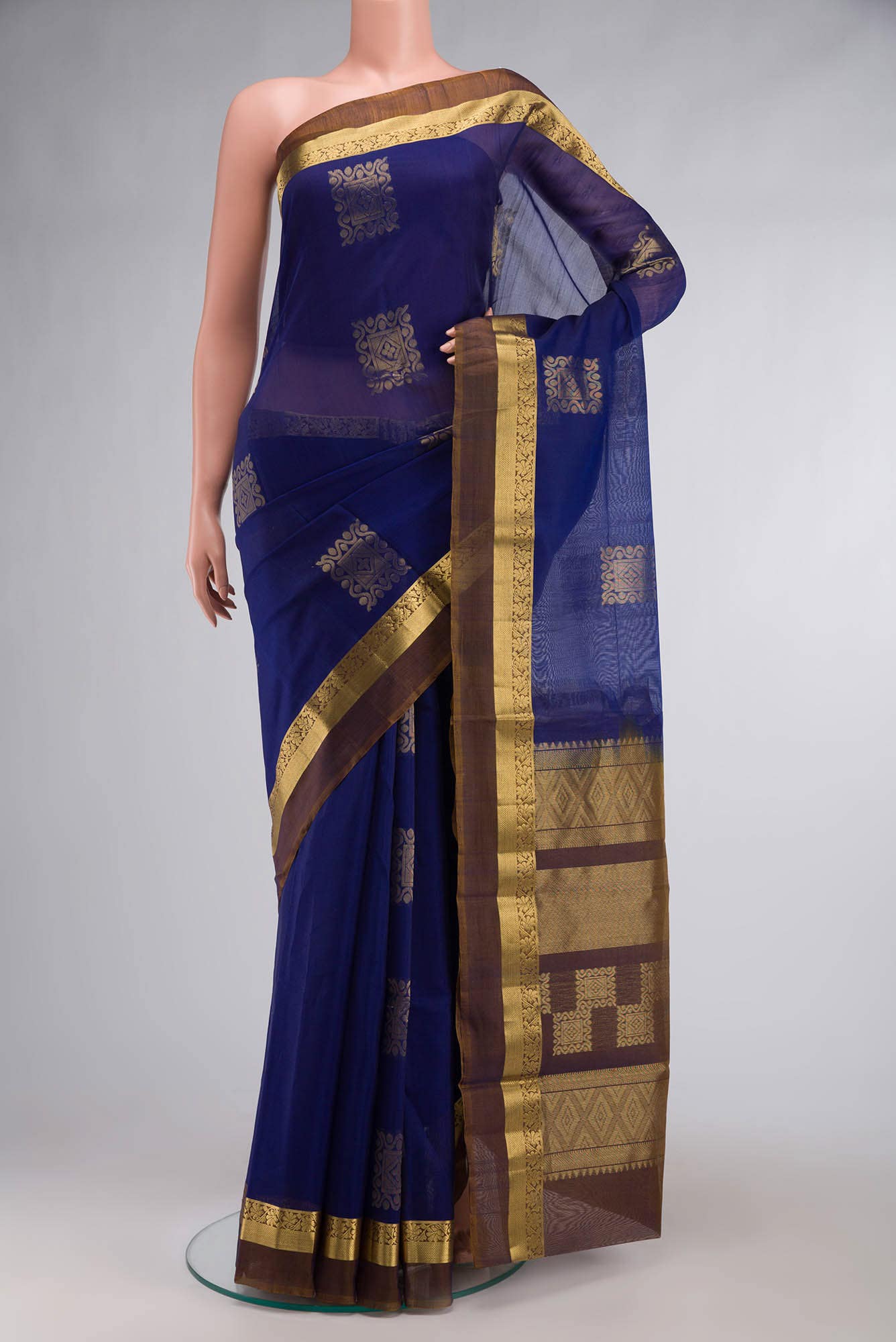 Blue Silk Cotton Saree
