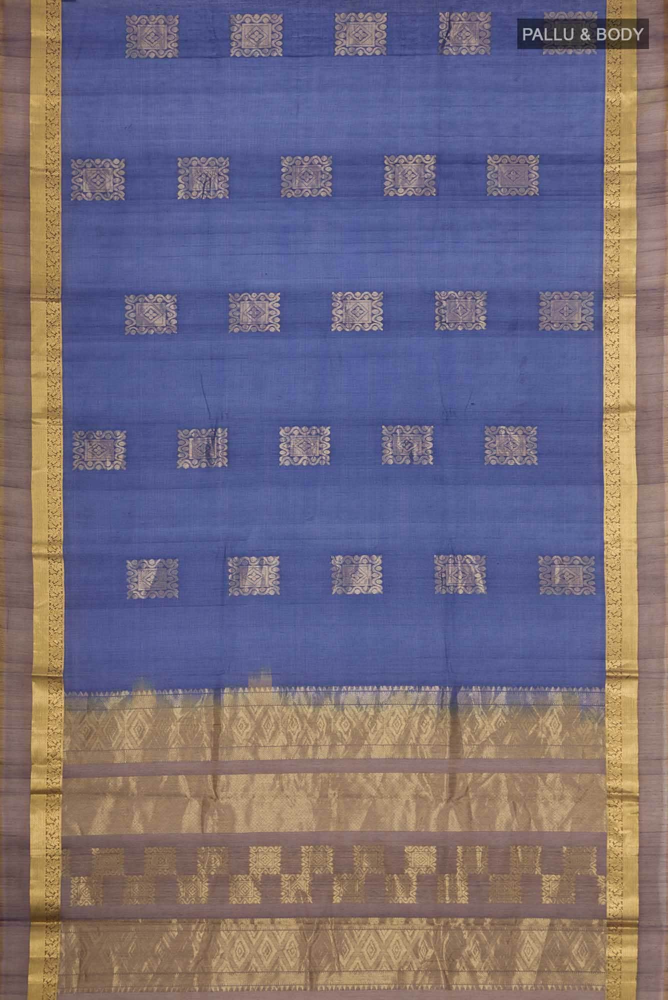 Blue Silk Cotton Saree