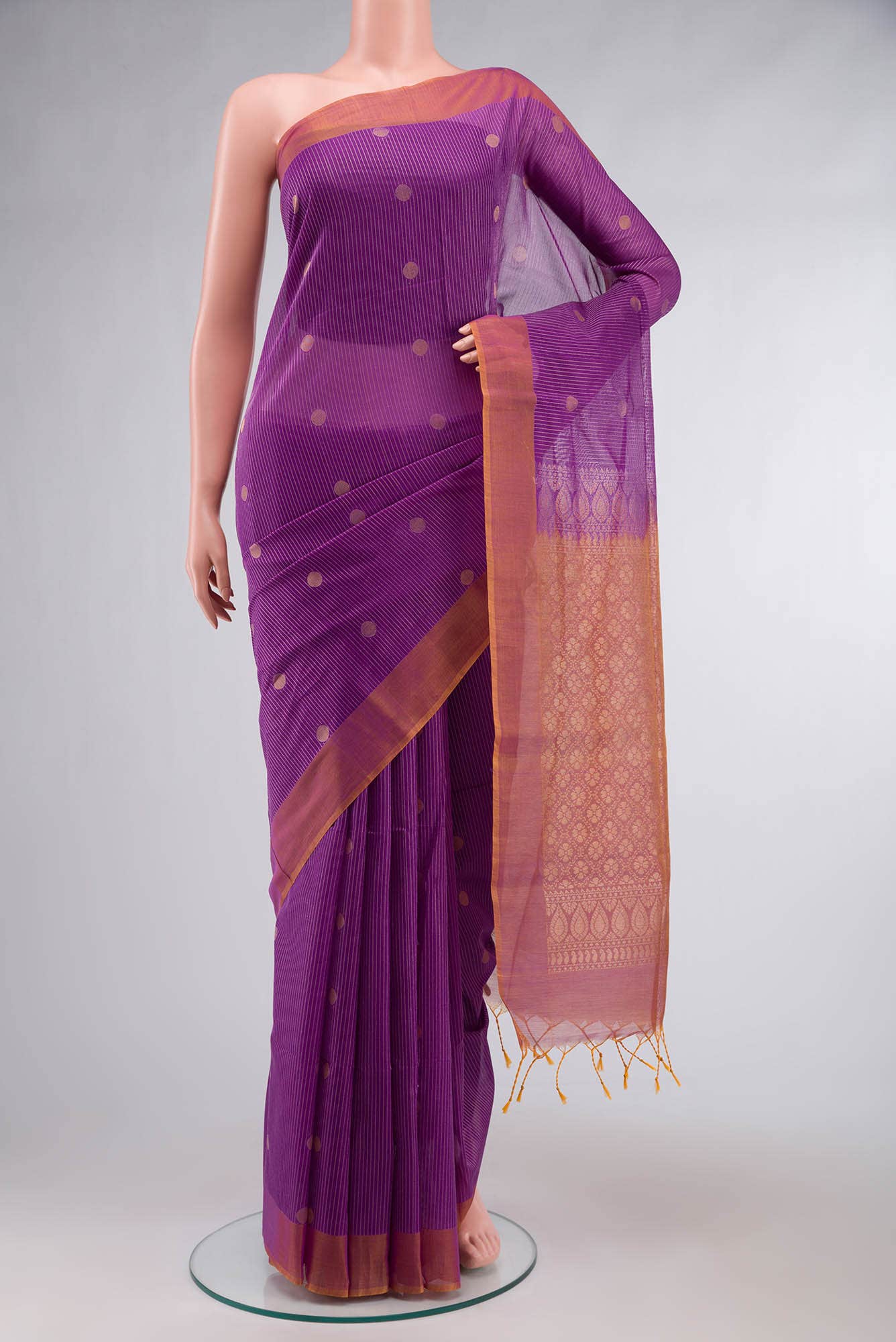 Purple Silk Cotton Saree