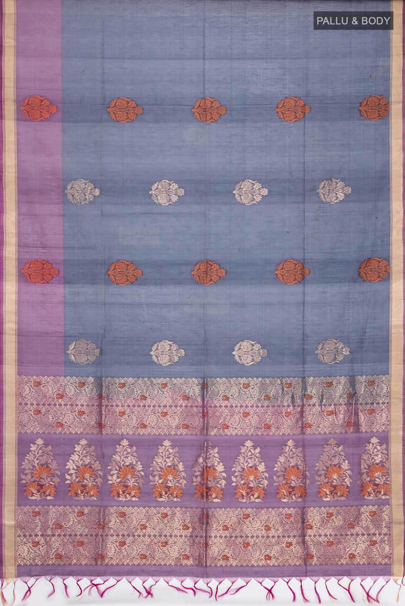 Navy Blue Silk Cotton Saree