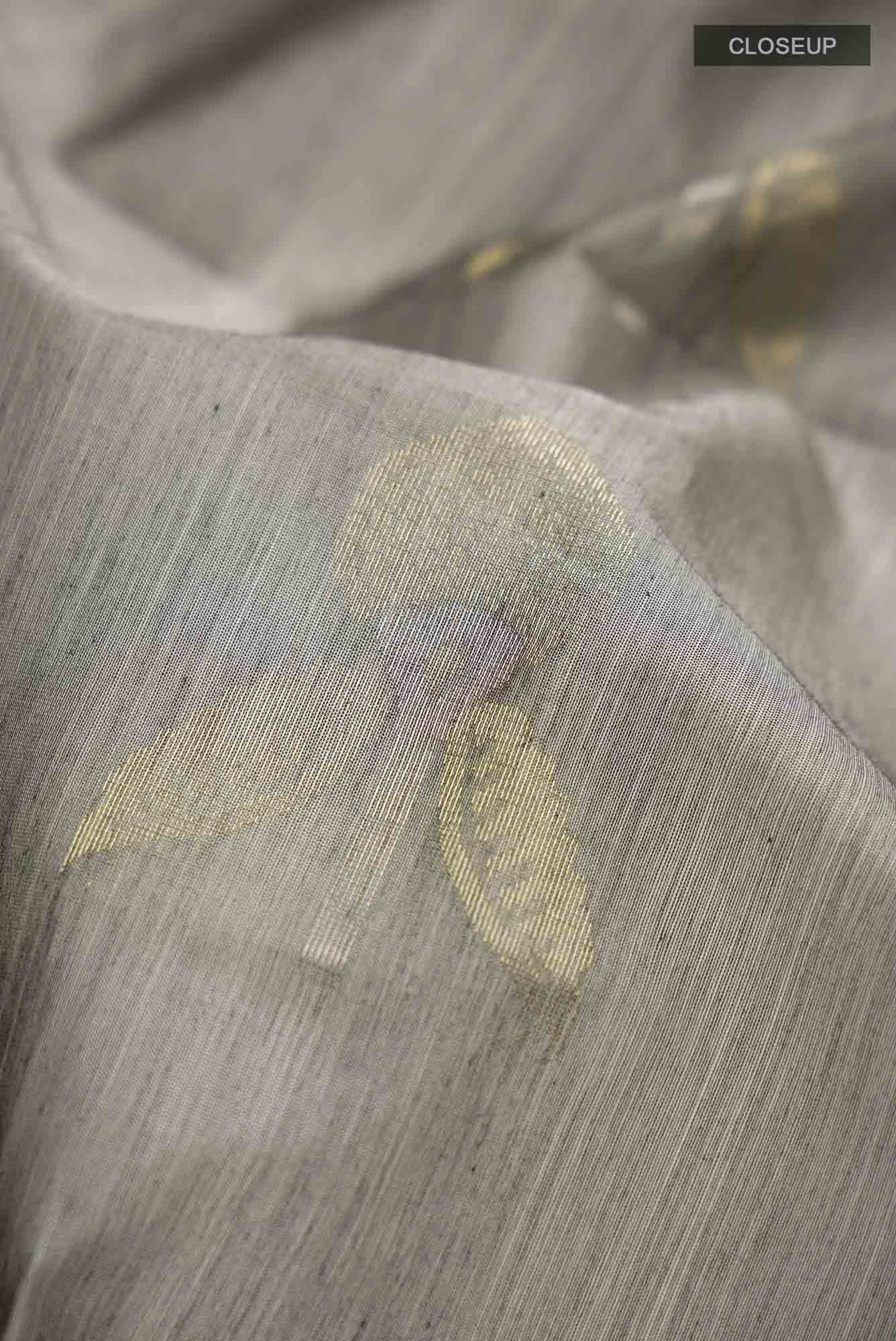 Grey Silk Cotton Saree