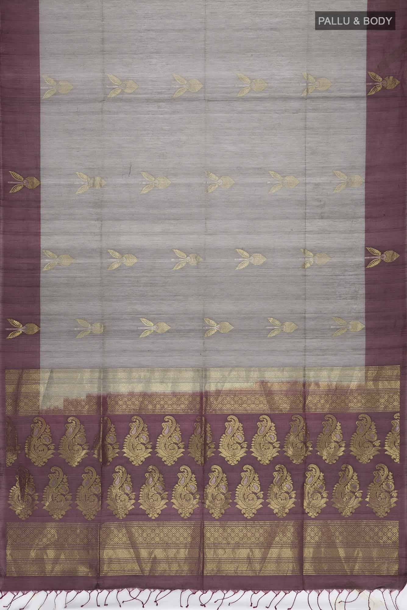Grey Silk Cotton Saree