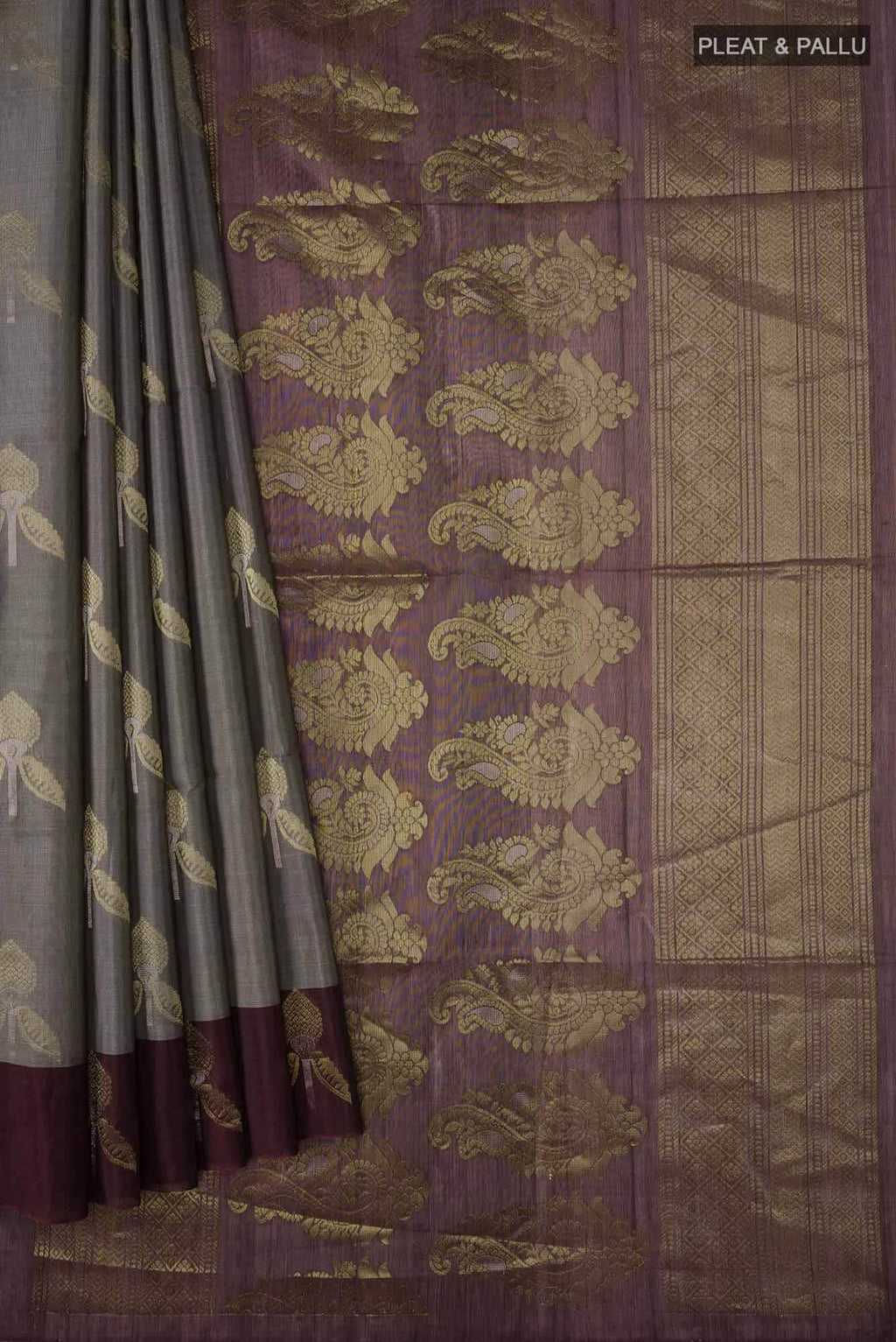 Grey Silk Cotton Saree