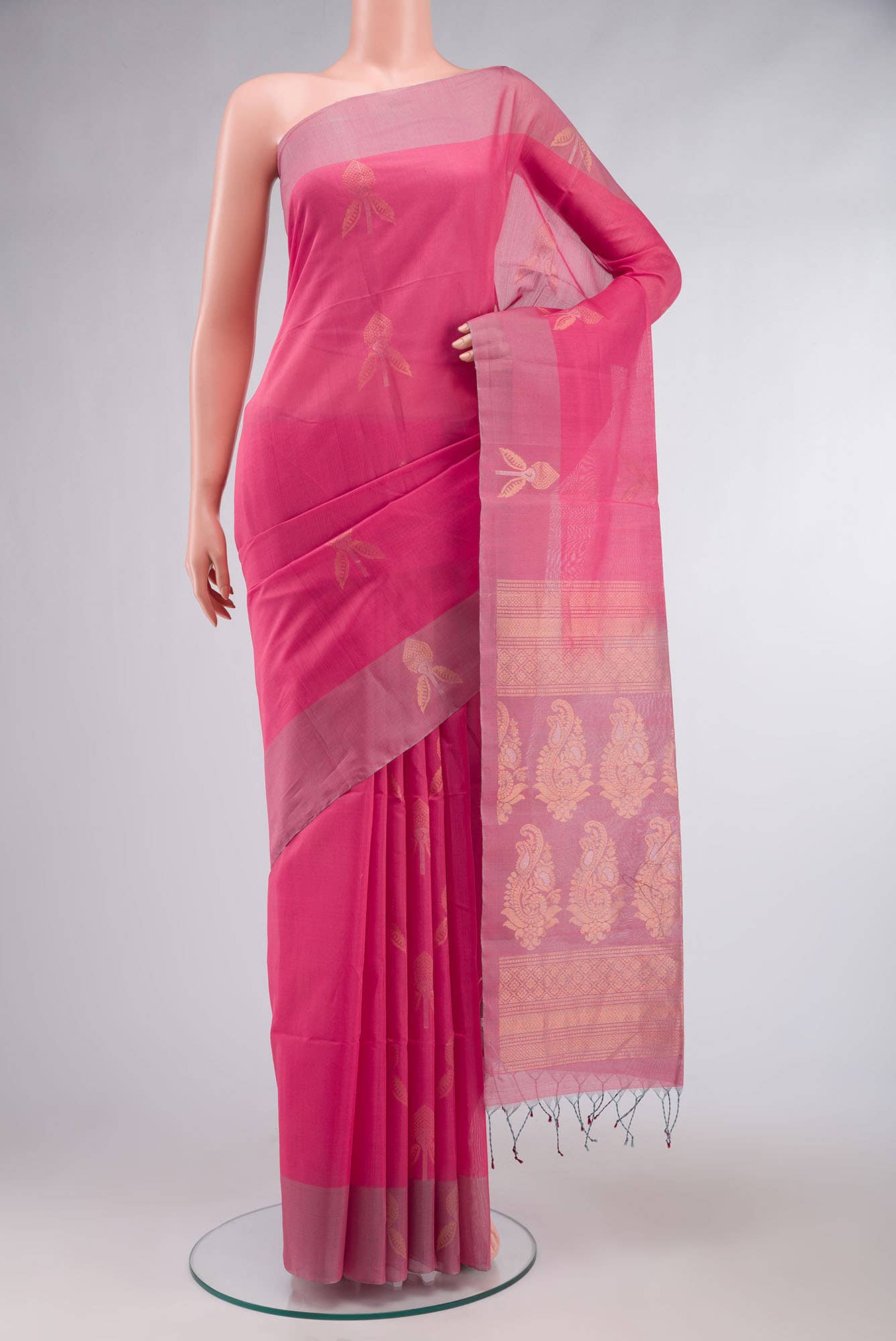 Pink Silk Cotton Saree