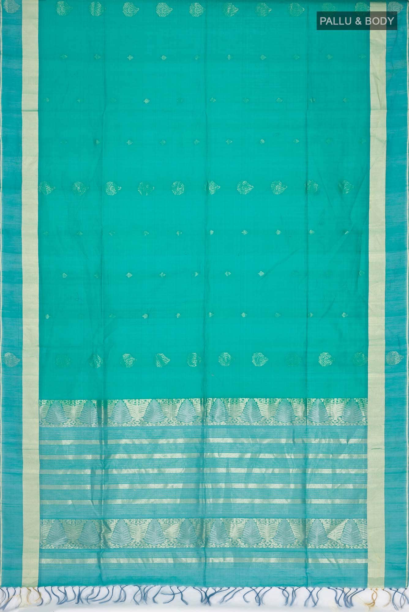 Turquoise Silk Cotton Saree