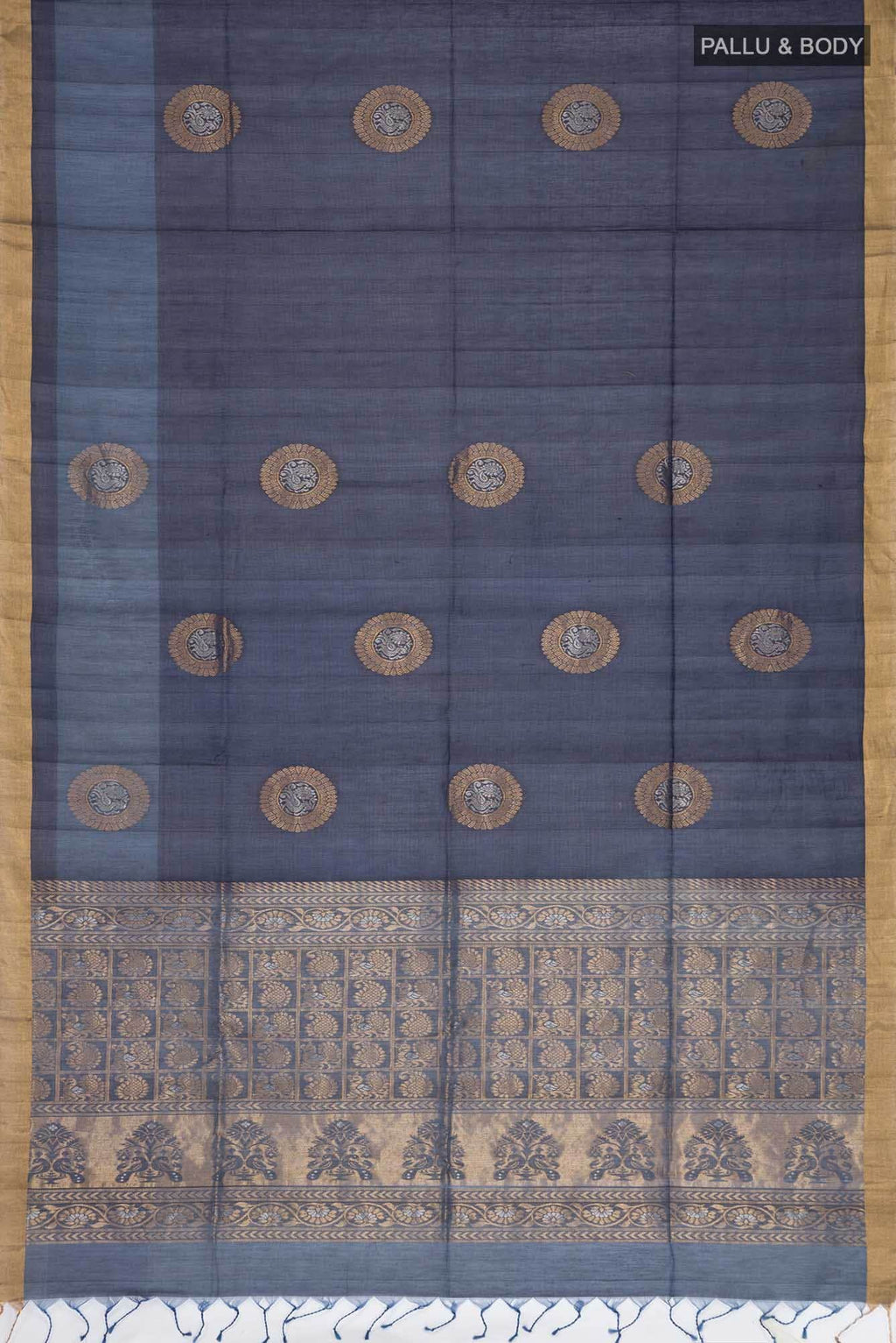 Navy Blue Silk Cotton Saree