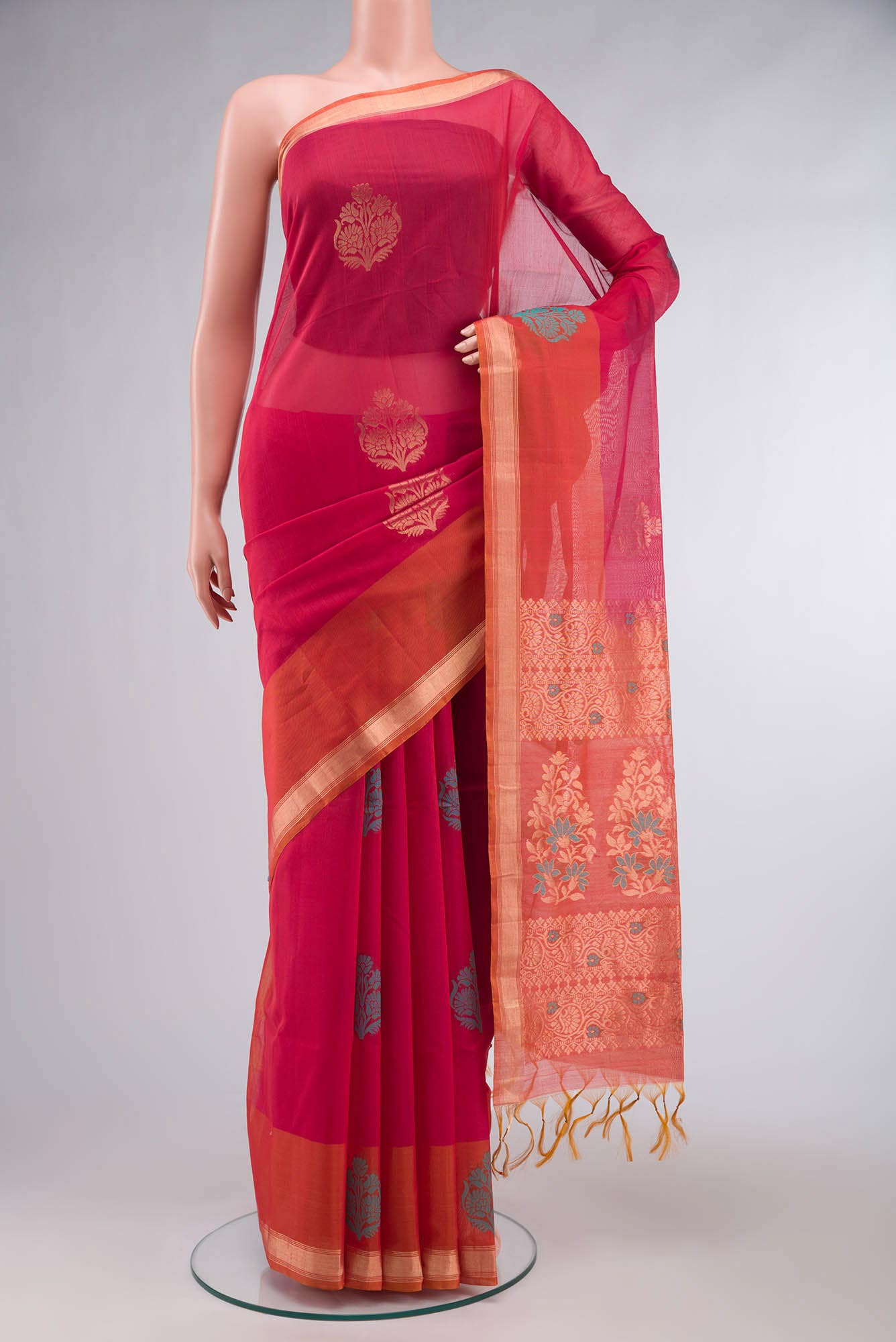 Red Silk Cotton Saree