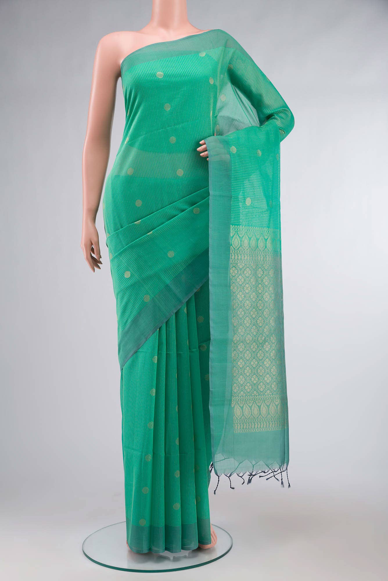 Green Silk Cotton Saree