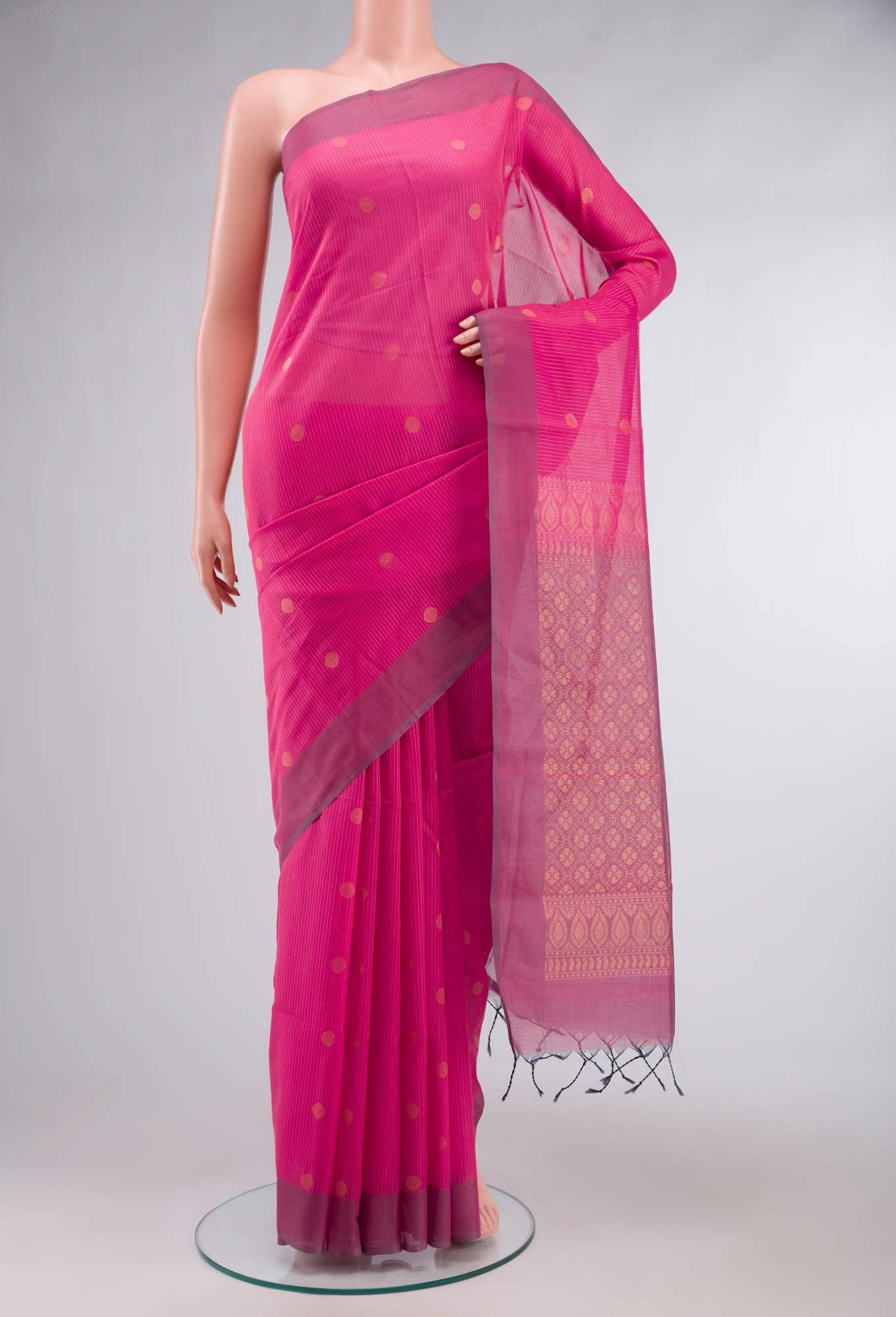 Pink Silk Cotton Saree