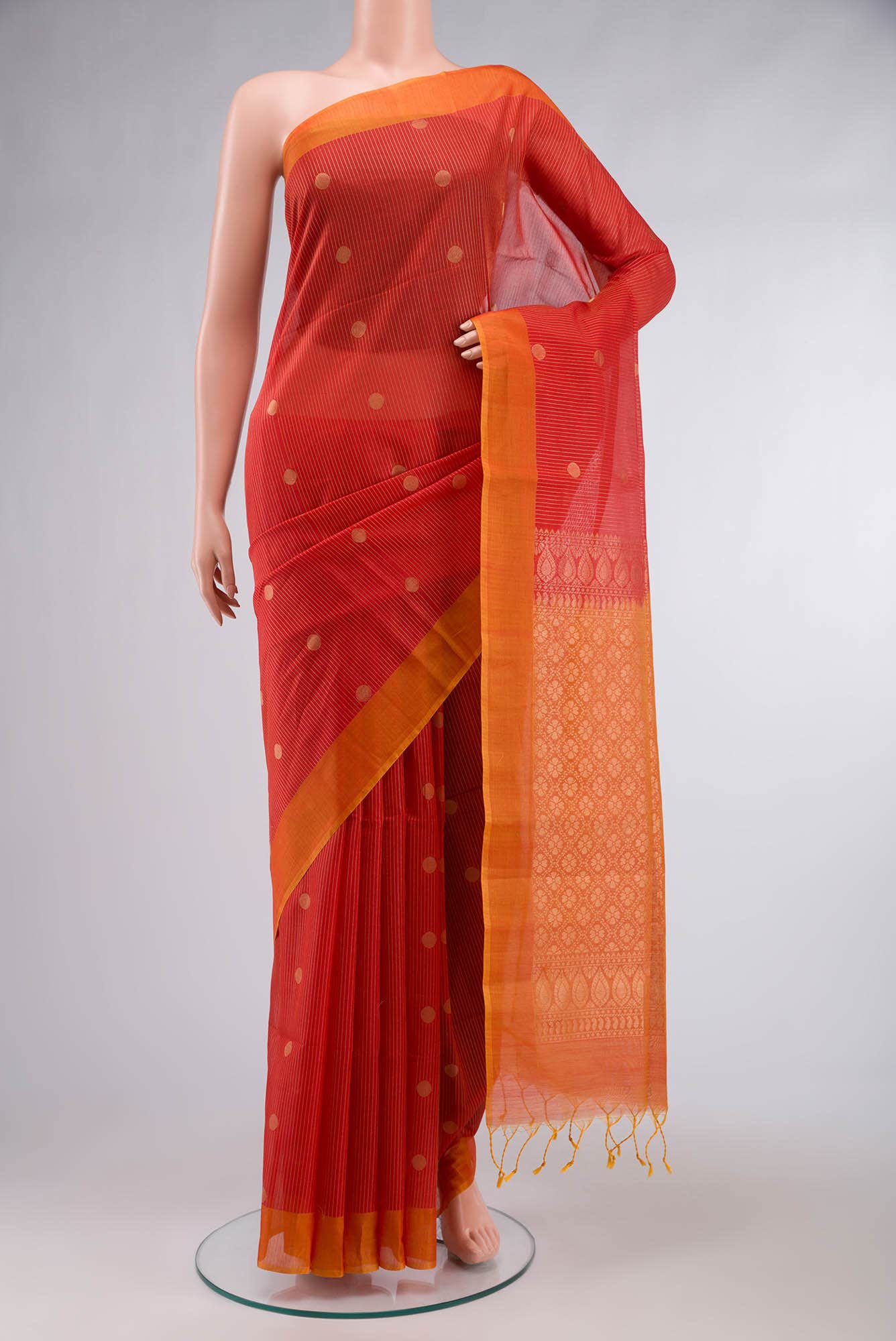 Red Silk Cotton Saree