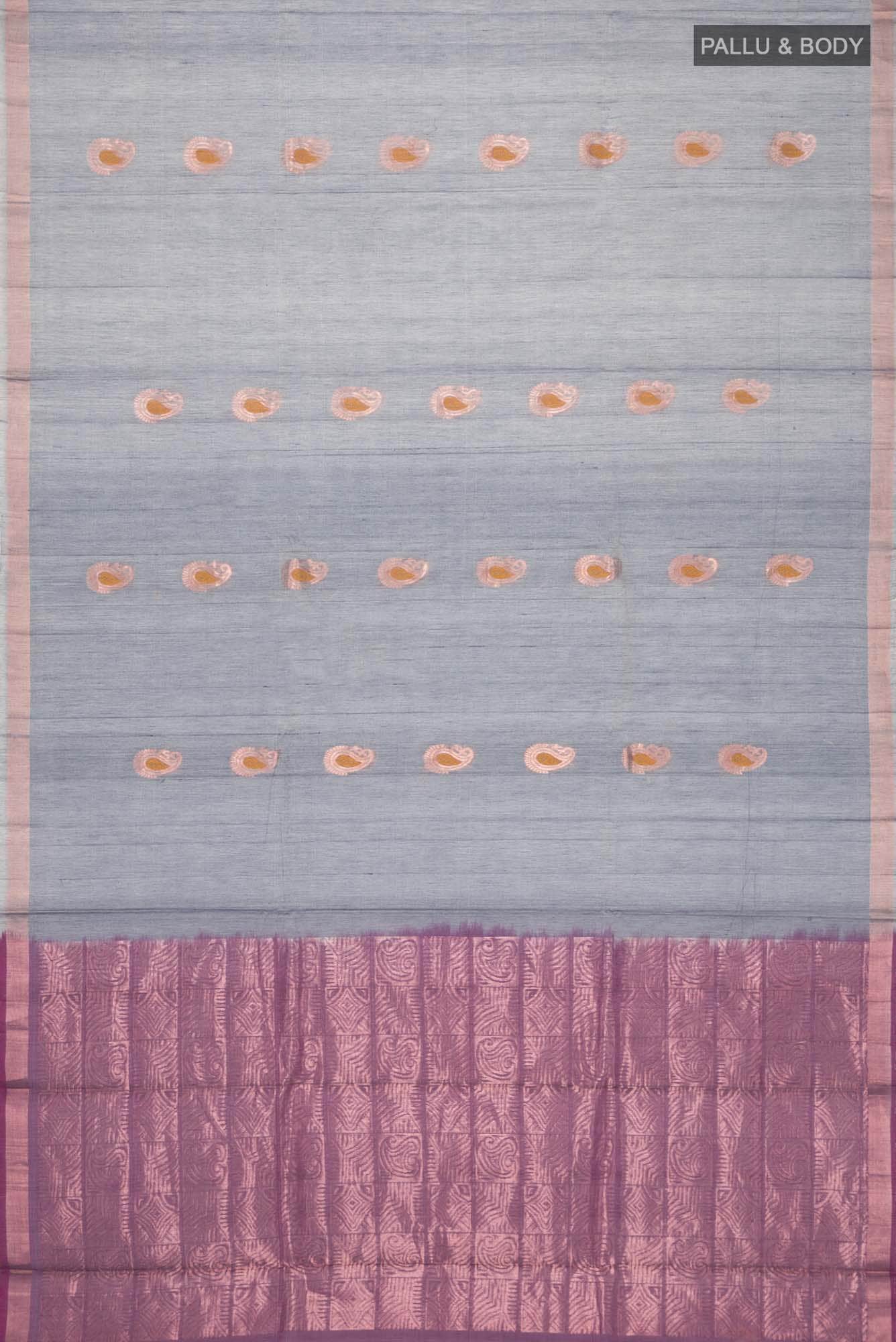 Grey Silk Cotton Saree