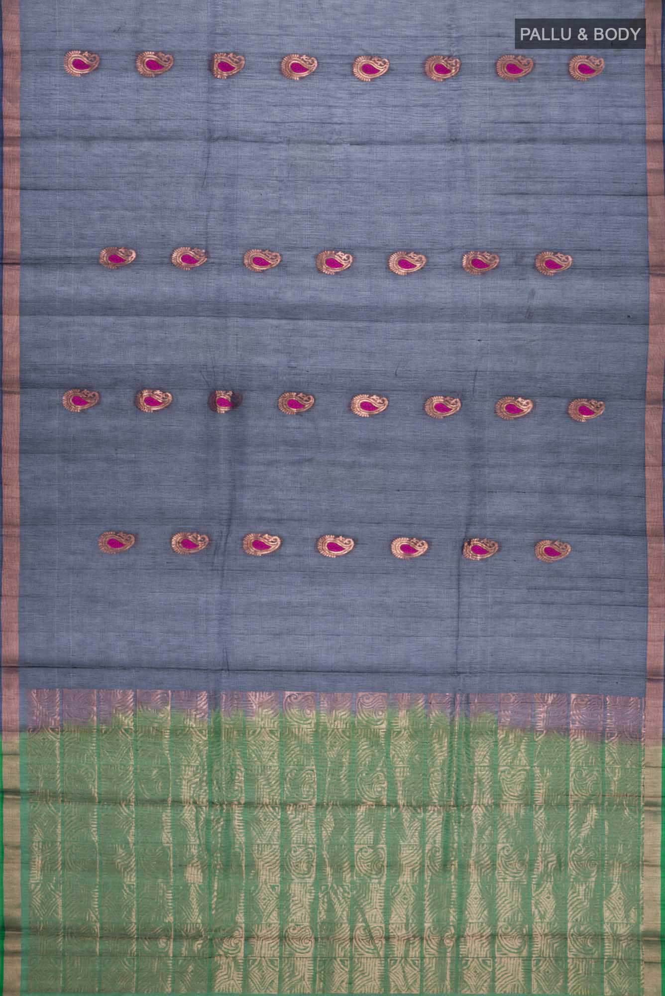 Navy Blue Silk Cotton Saree