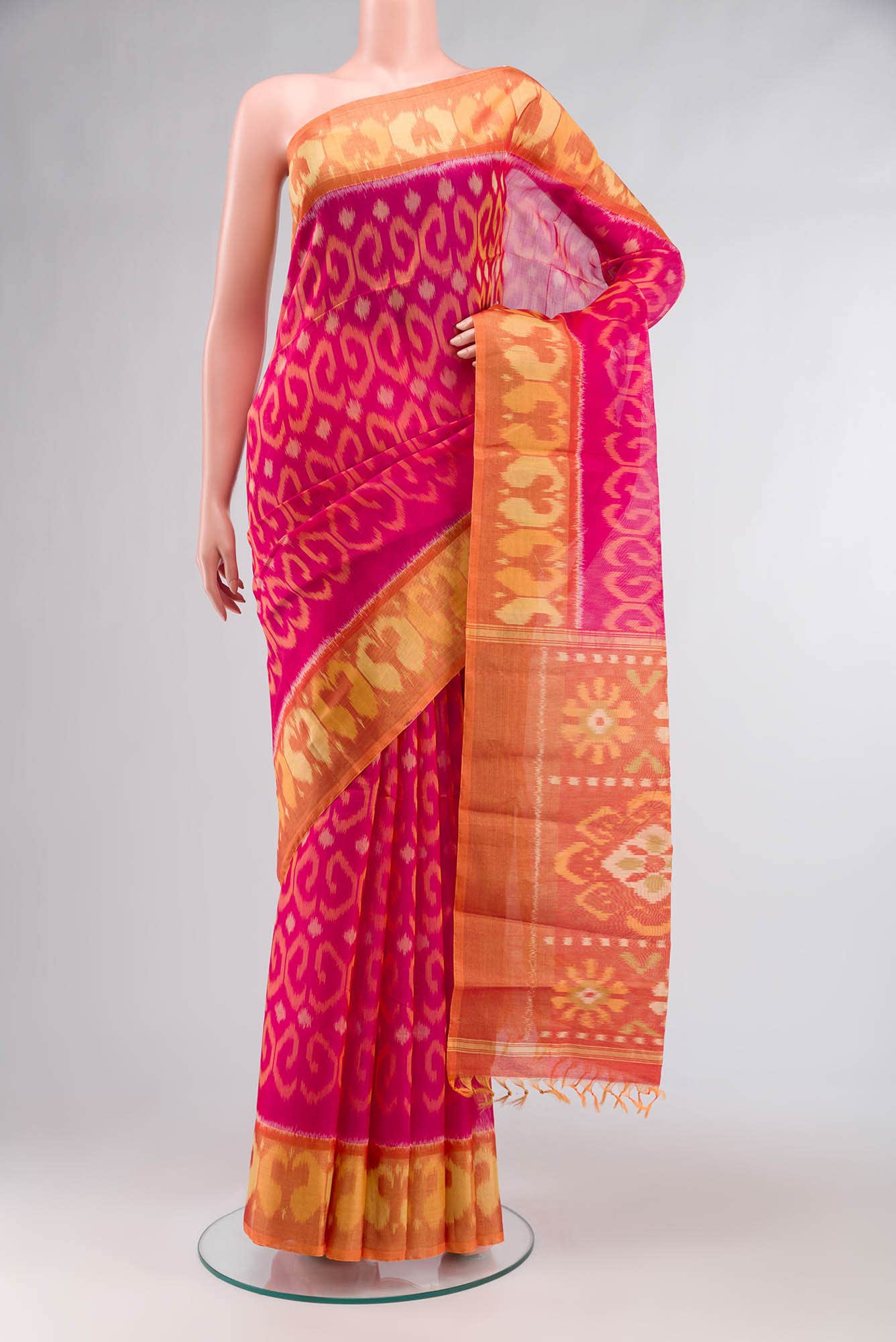 Pink Silk Cotton Saree