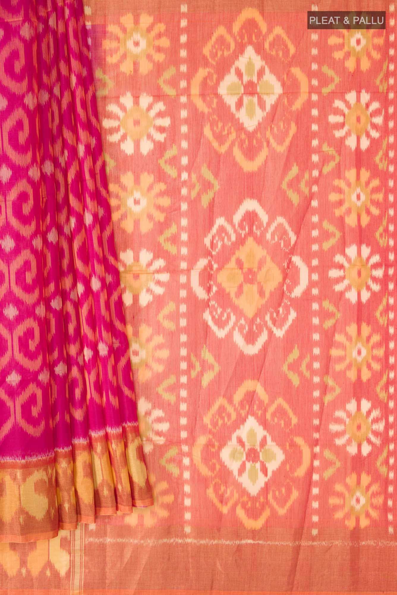 Pink Silk Cotton Saree