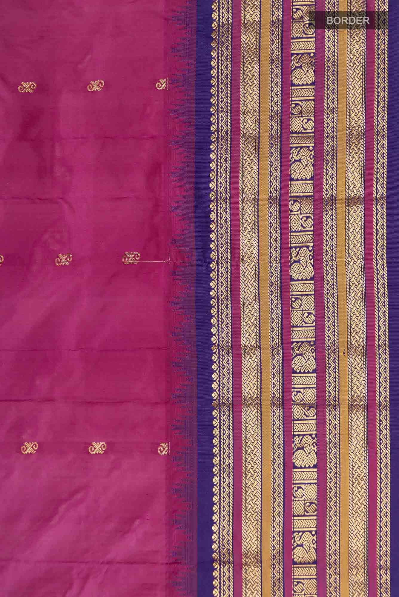 Magenta Blended Bangalore Silk Saree