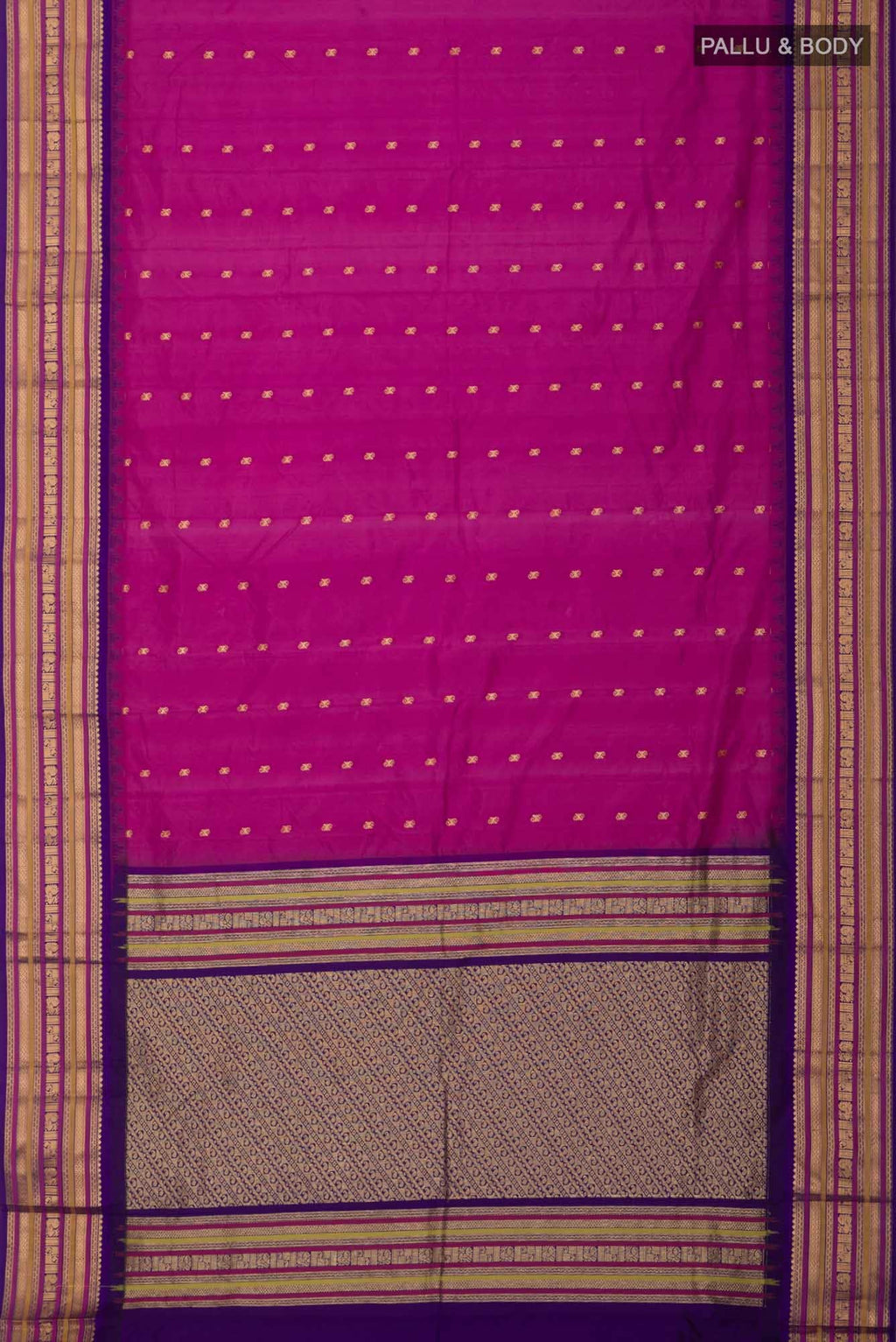 Magenta Blended Bangalore Silk Saree