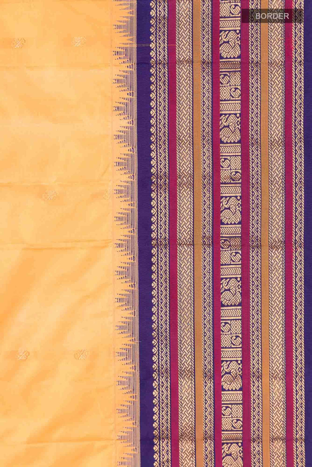 Yellow Blended Bangalore Silk Saree
