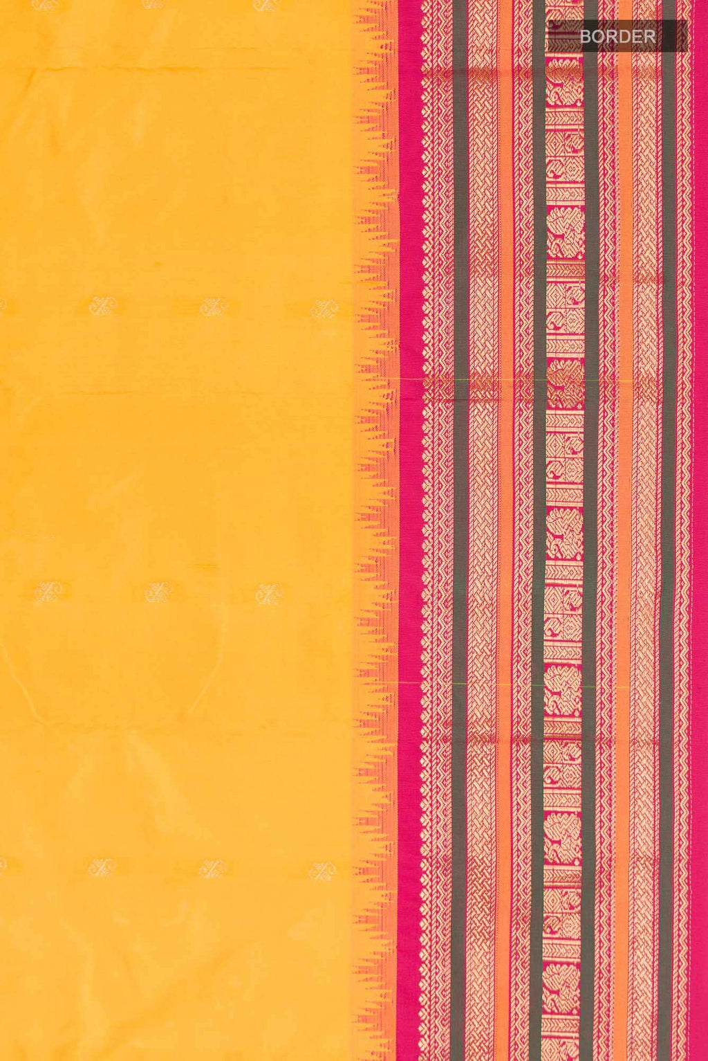 Yellow Blended Bangalore Silk Saree