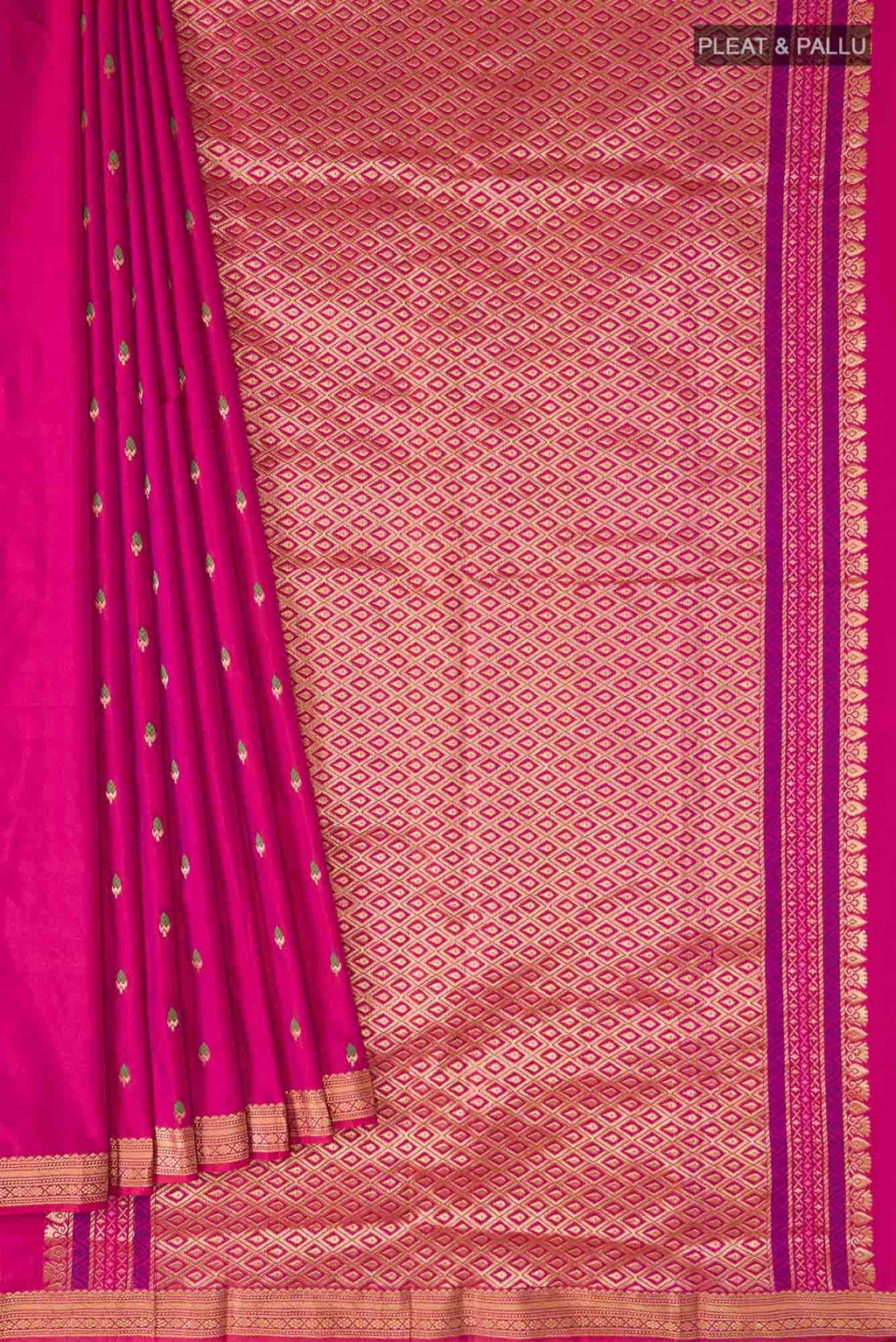 Magenta Blended Bangalore Silk Saree