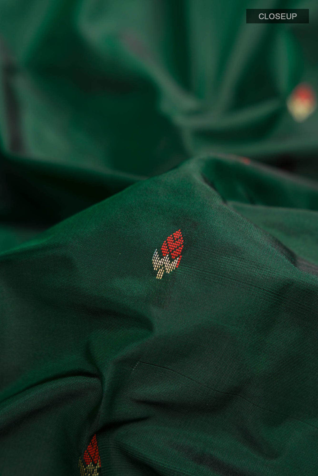Bottle Green Blended Bangalore Silk Saree