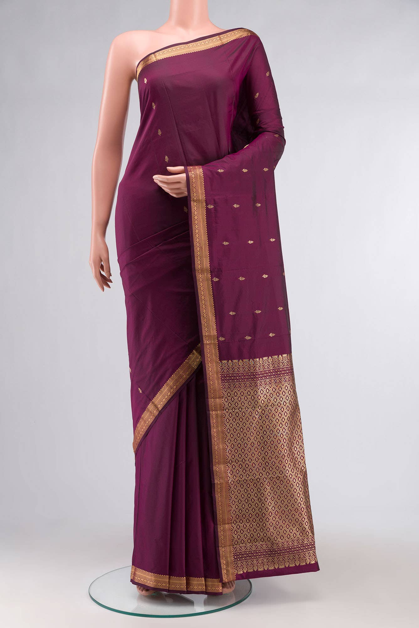 Purple Blended Bangalore Silk Saree