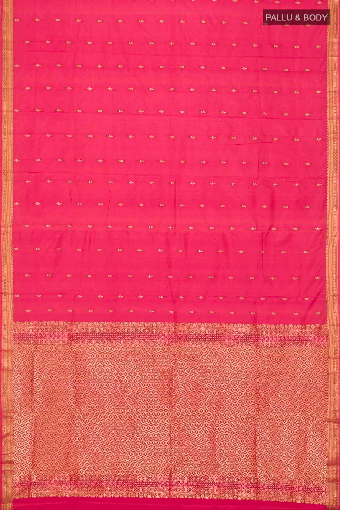 Pink with Red Dual Tone Blended Bangalore Silk Saree