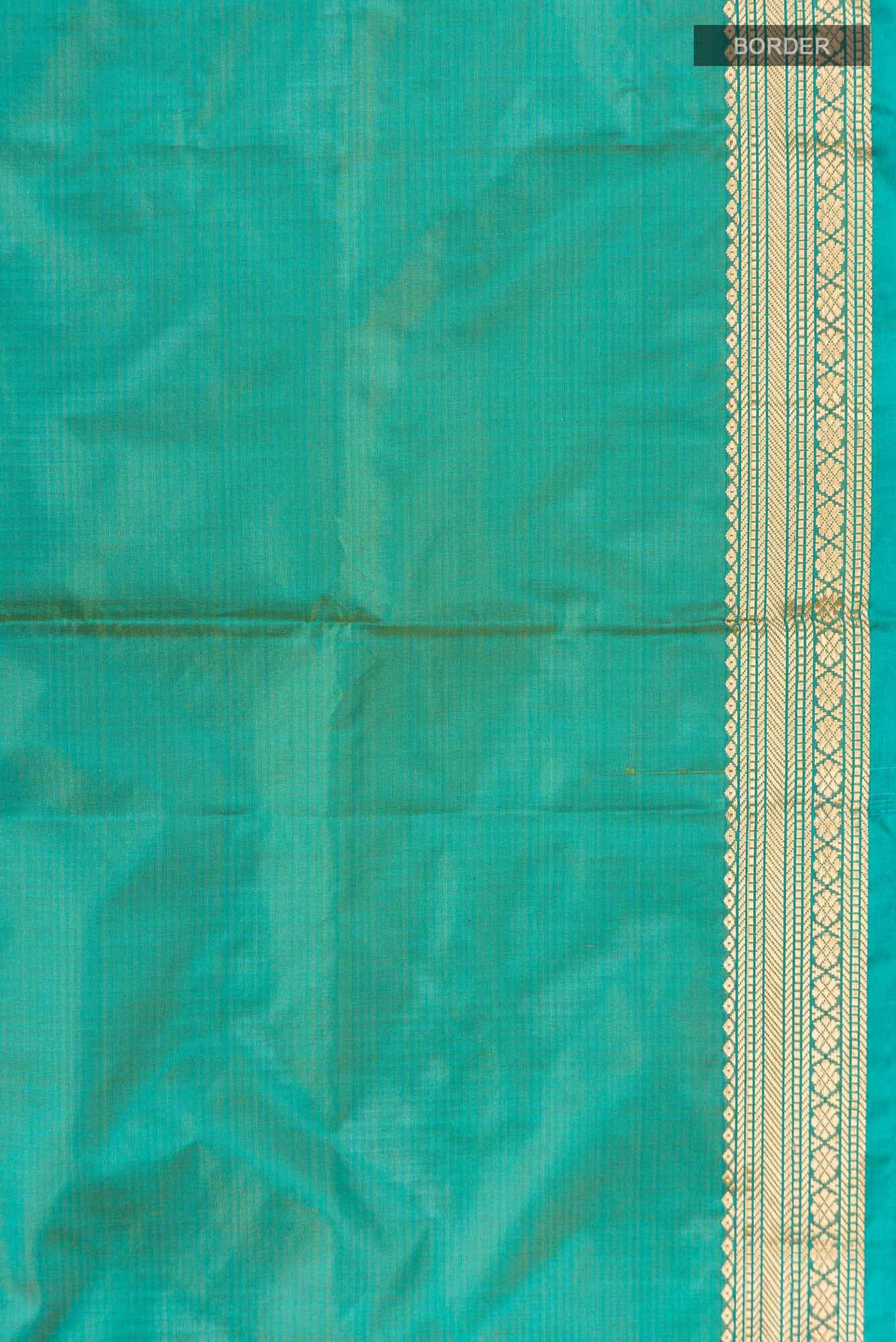 Blue with Green Dual Tone Blended Bangalore Silk Saree