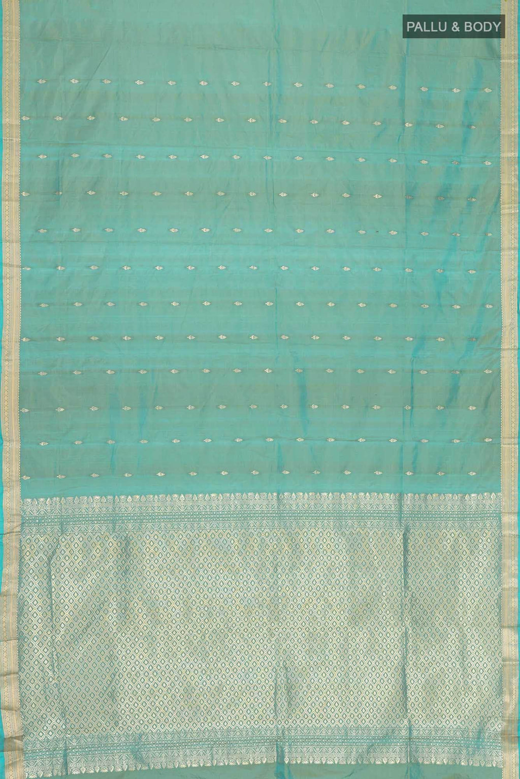 Blue with Green Dual Tone Blended Bangalore Silk Saree
