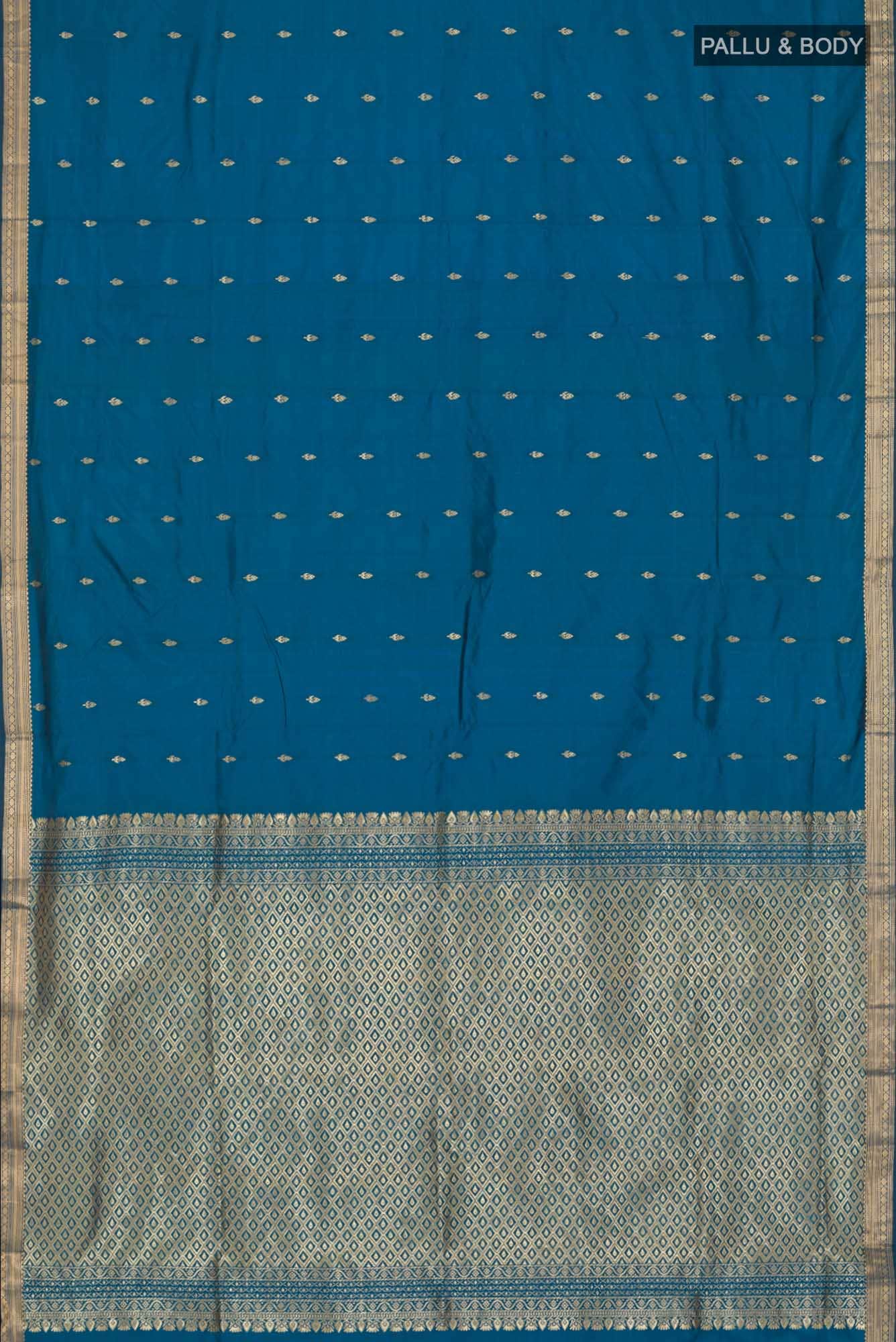 Blue Blended Bangalore Silk Saree