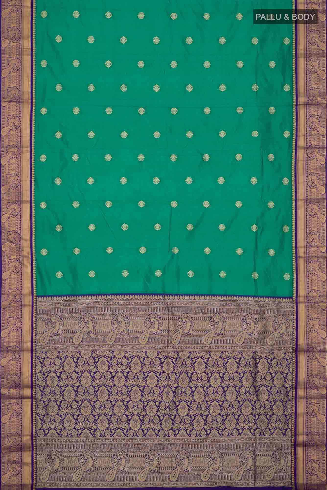Turquoise Bangalore Silk Saree