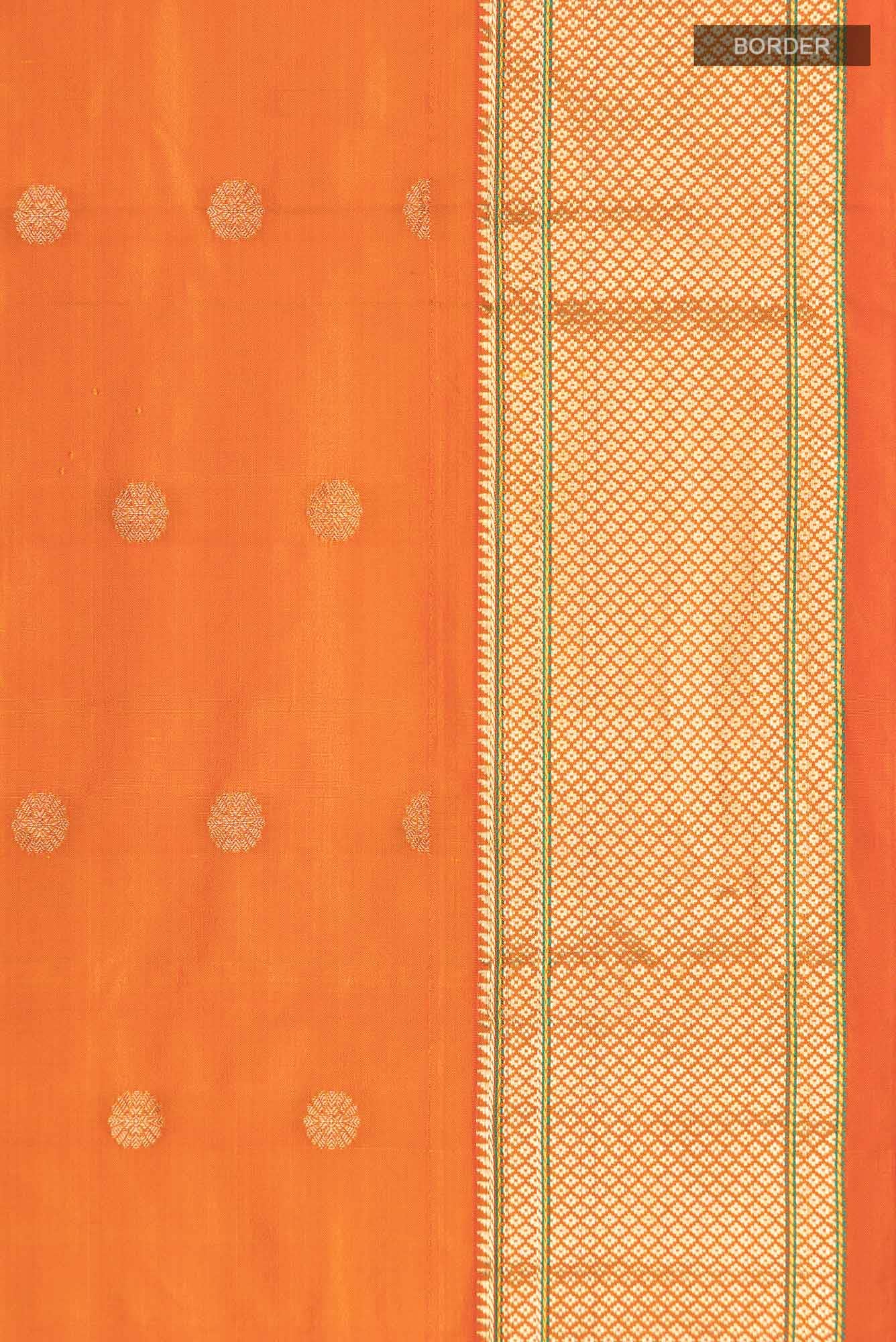 Orange Blended Bangalore Silk Saree