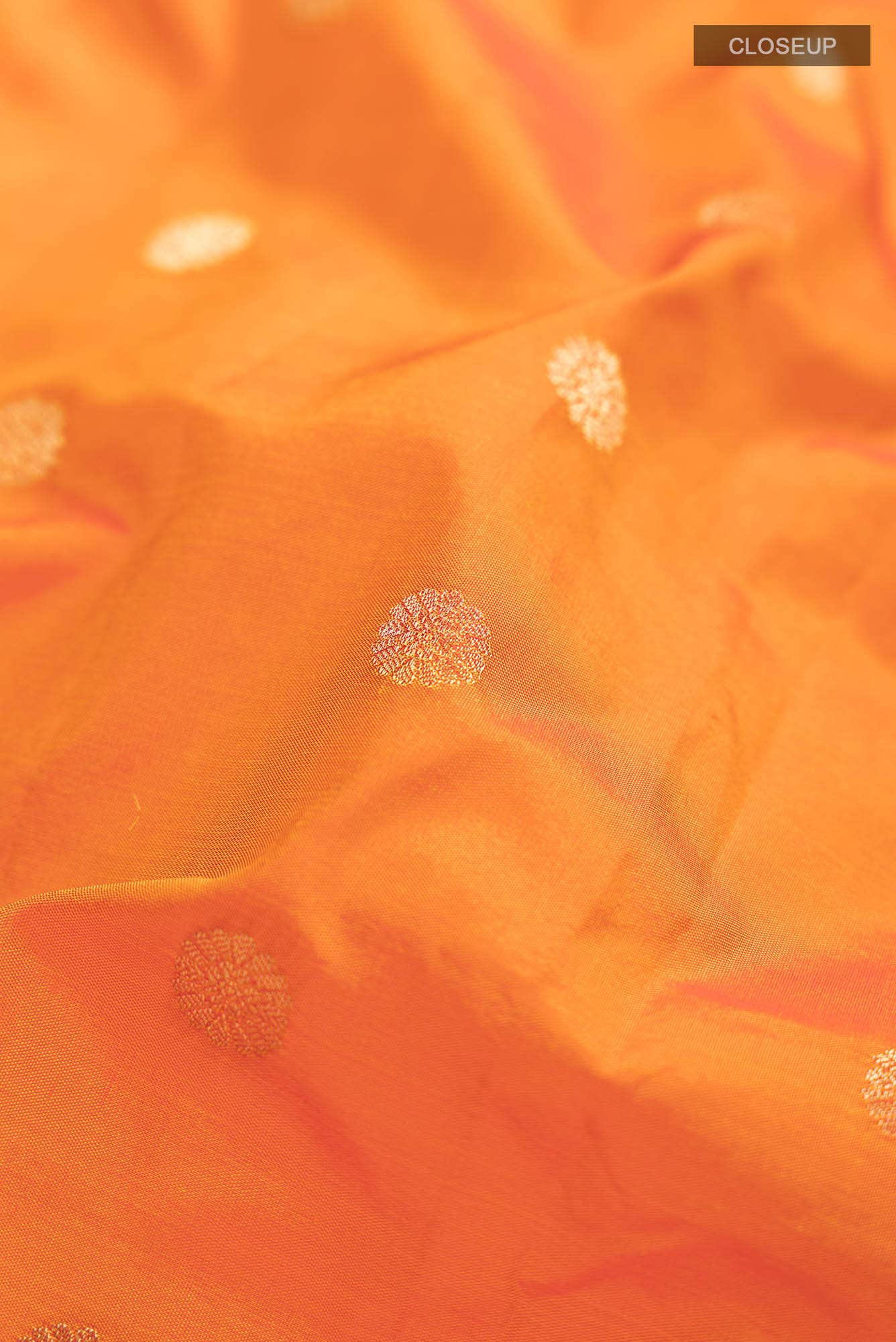 Orange Blended Bangalore Silk Saree