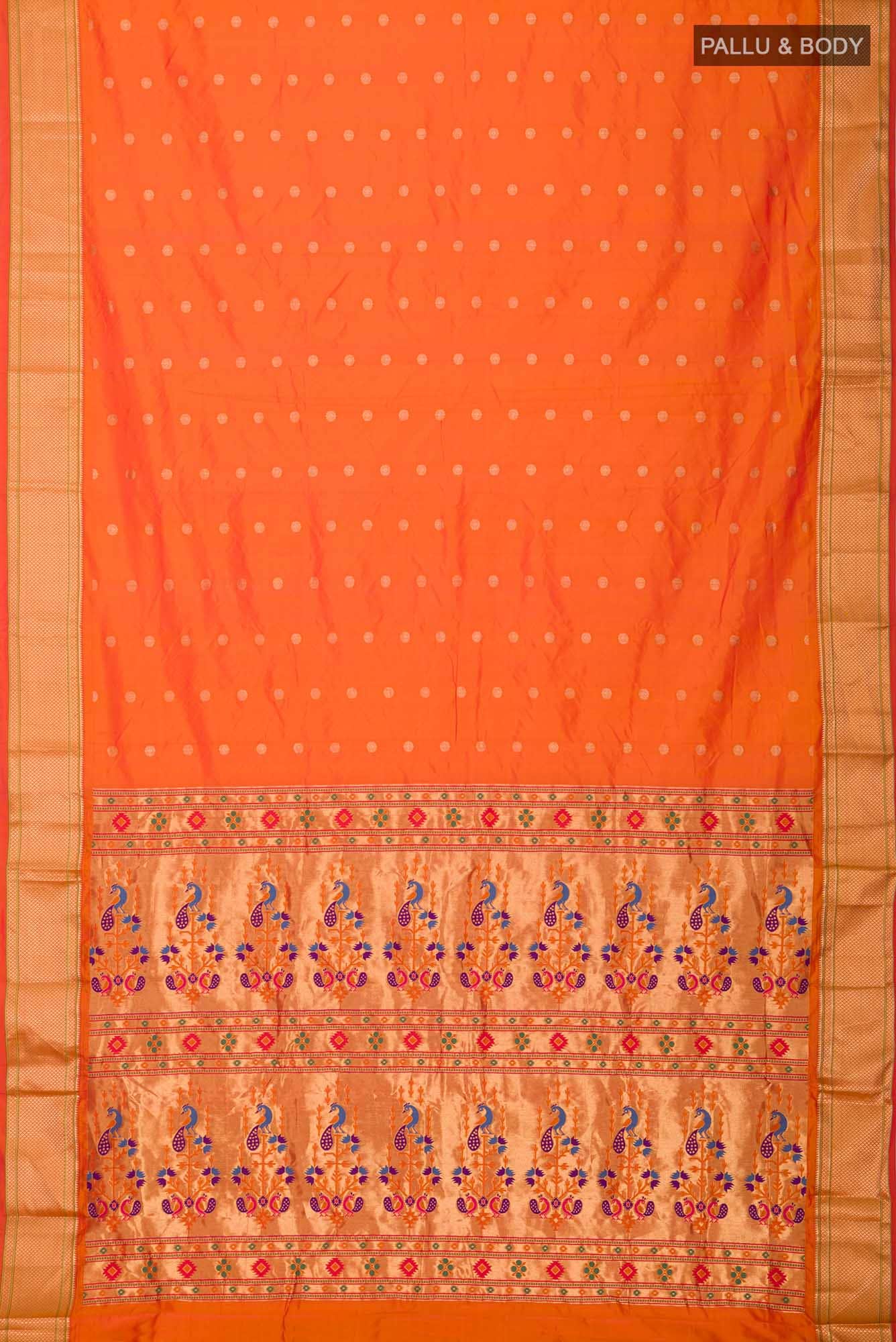 Orange Blended Bangalore Silk Saree