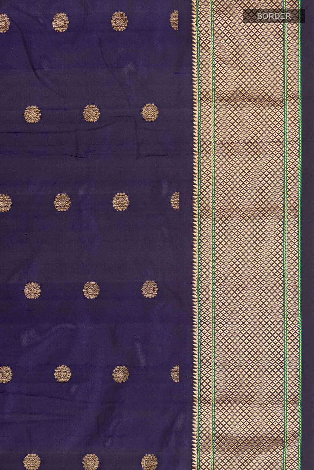 Navy Blue Blended Bangalore Silk Saree