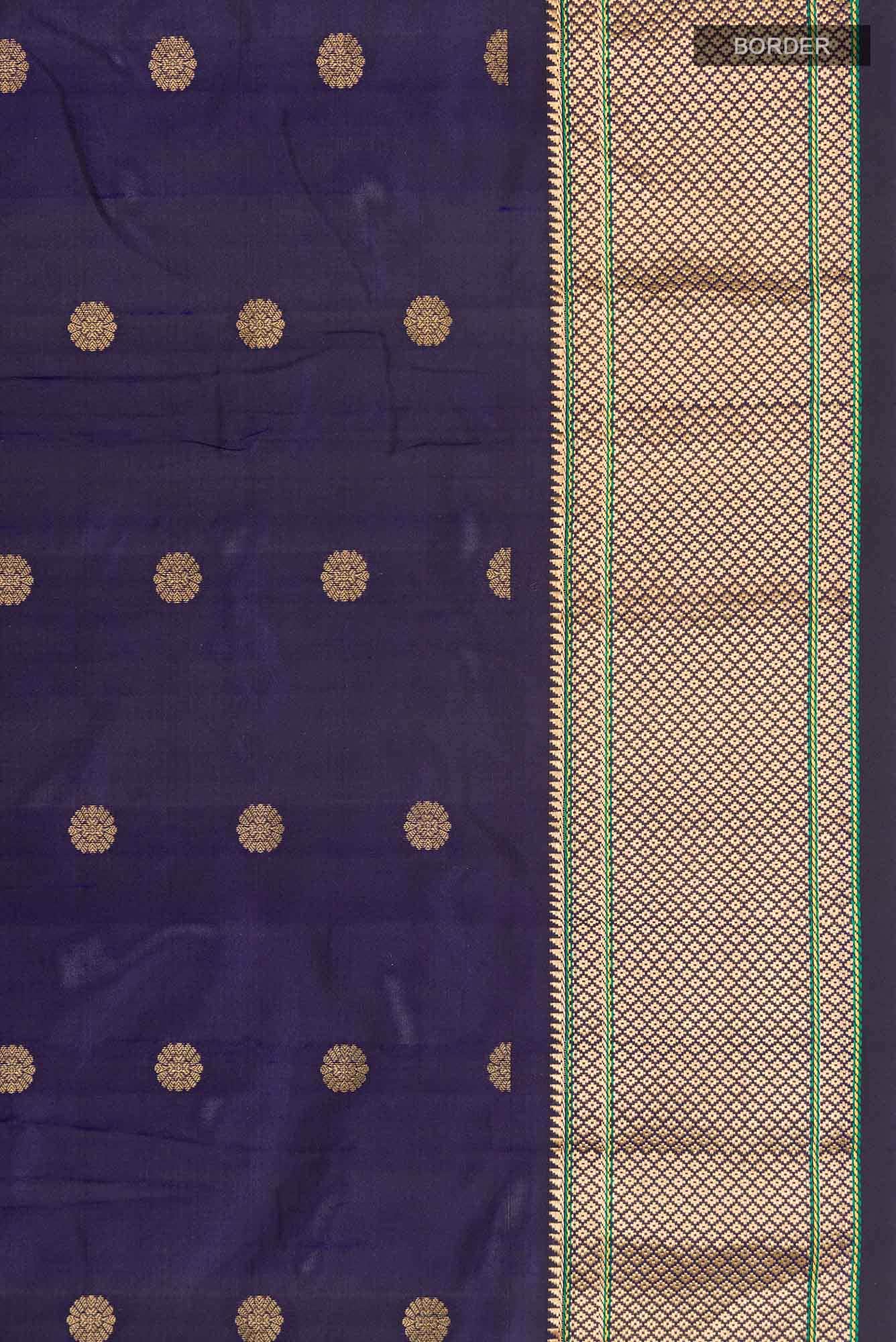 Navy Blue Blended Bangalore Silk Saree