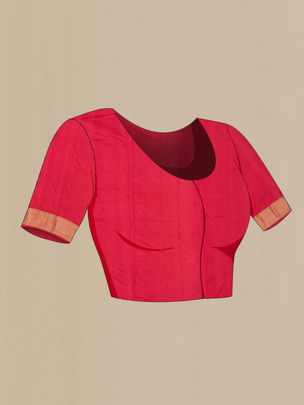 Red Blended Bangalore Silk Saree
