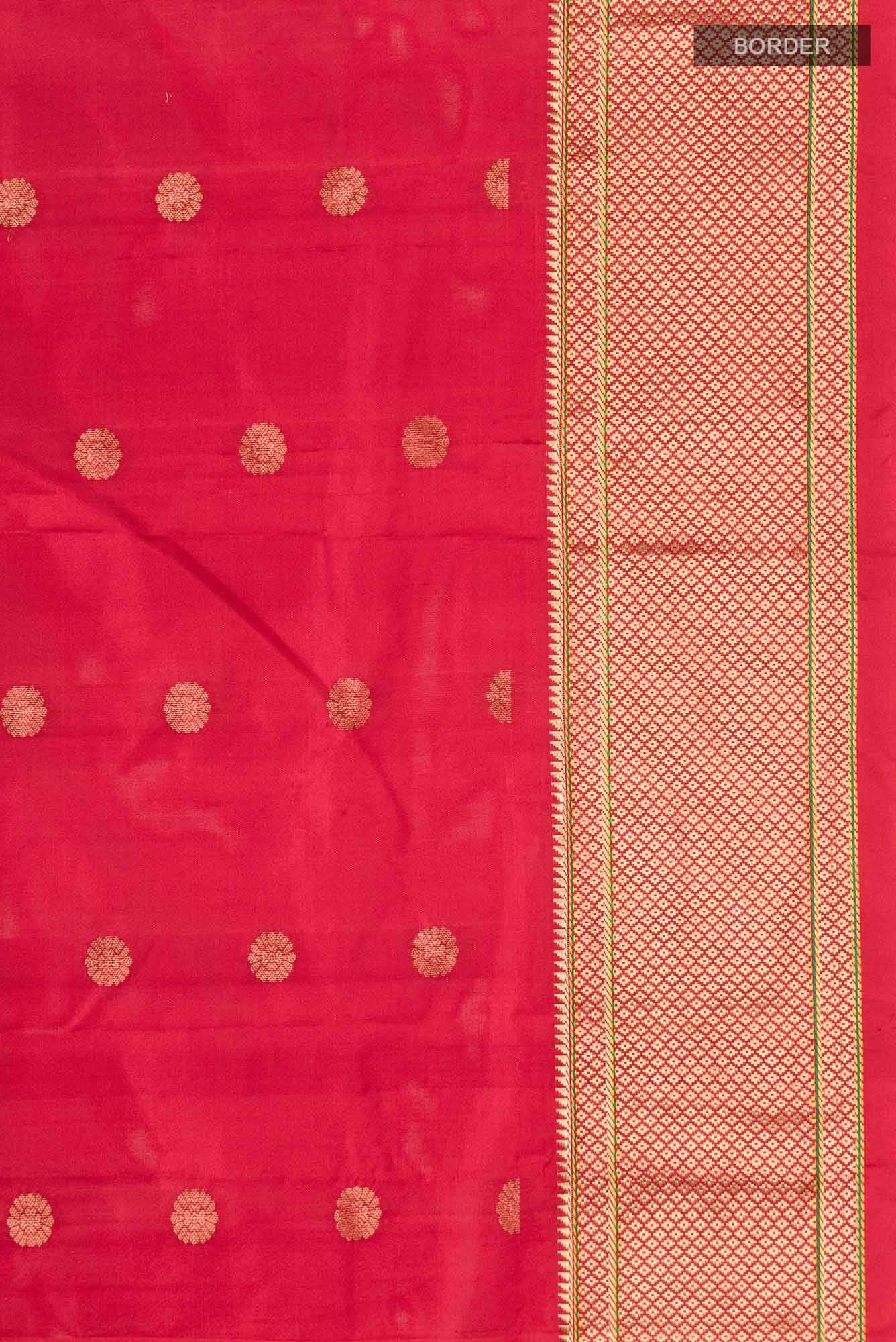 Red Blended Bangalore Silk Saree