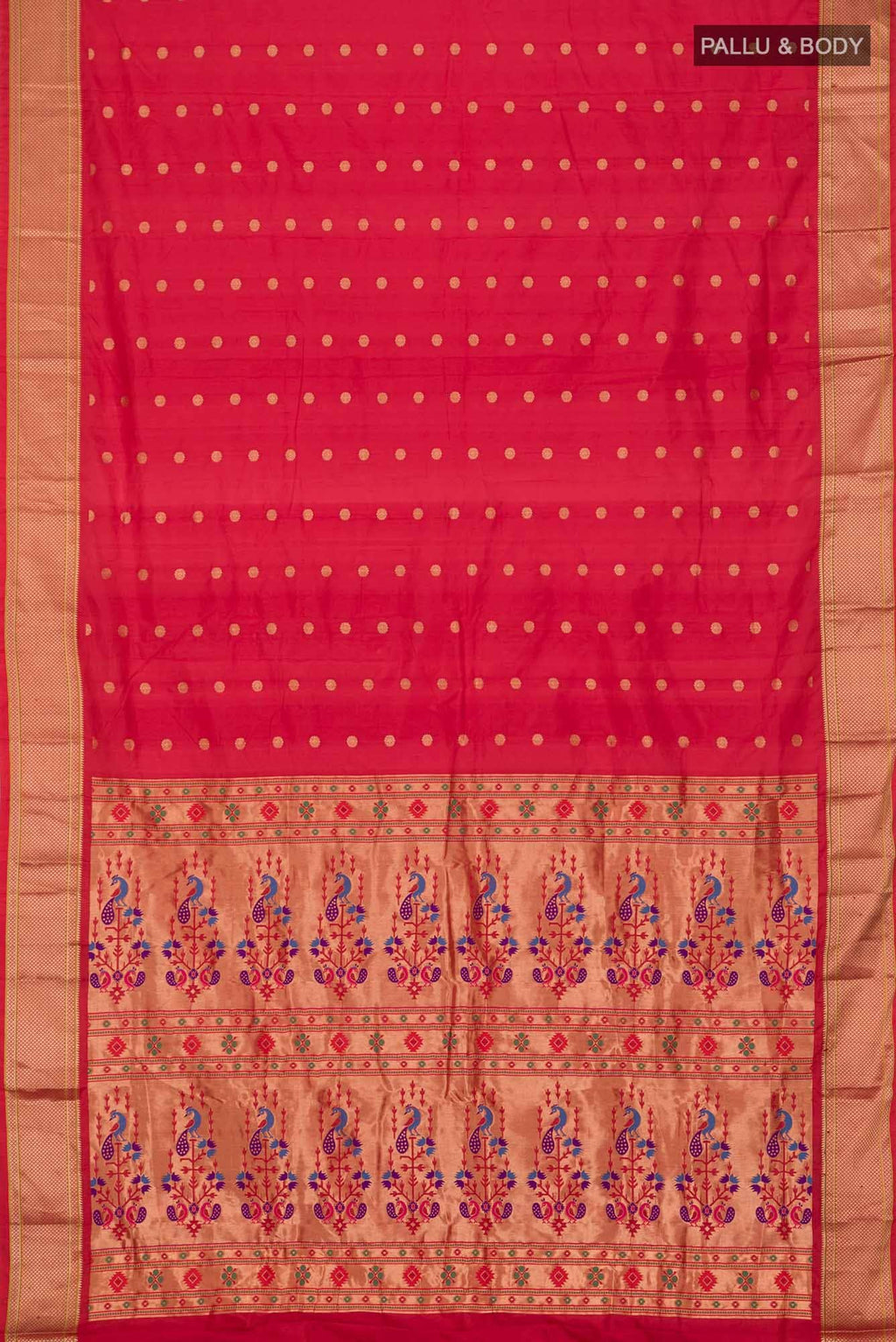 Red Blended Bangalore Silk Saree