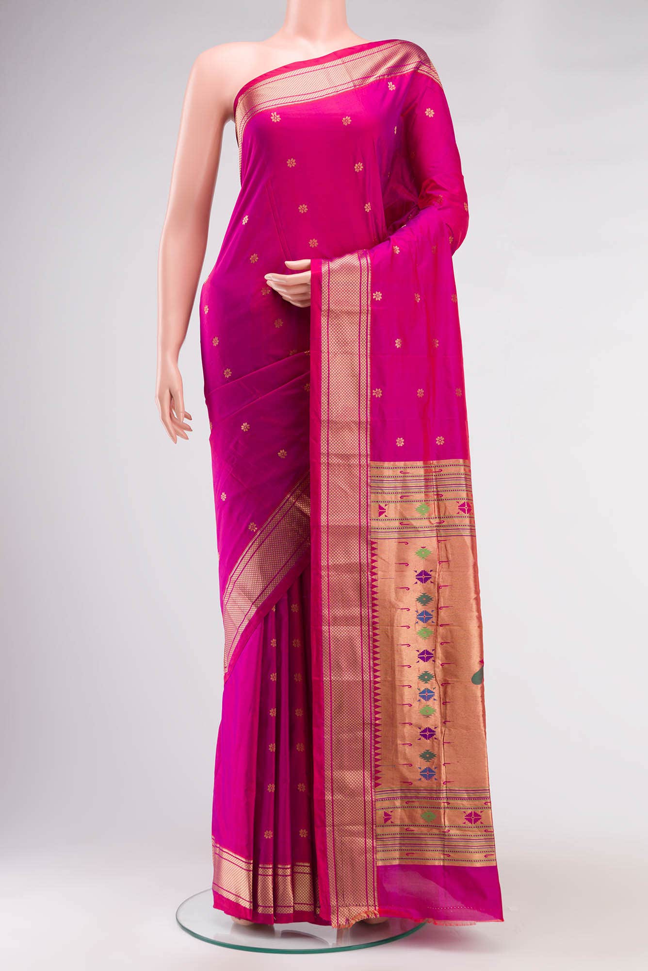 Magenta Blended Bangalore Silk Saree