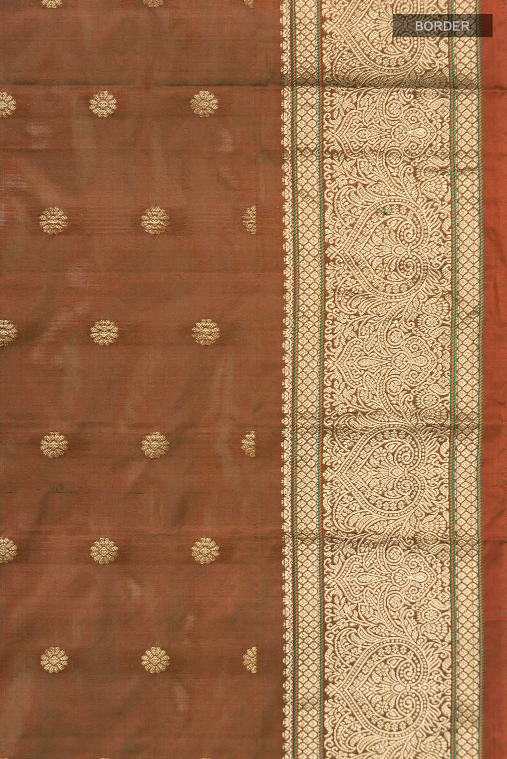 Green with Orange Dual Tone Blended Bangalore Silk Saree