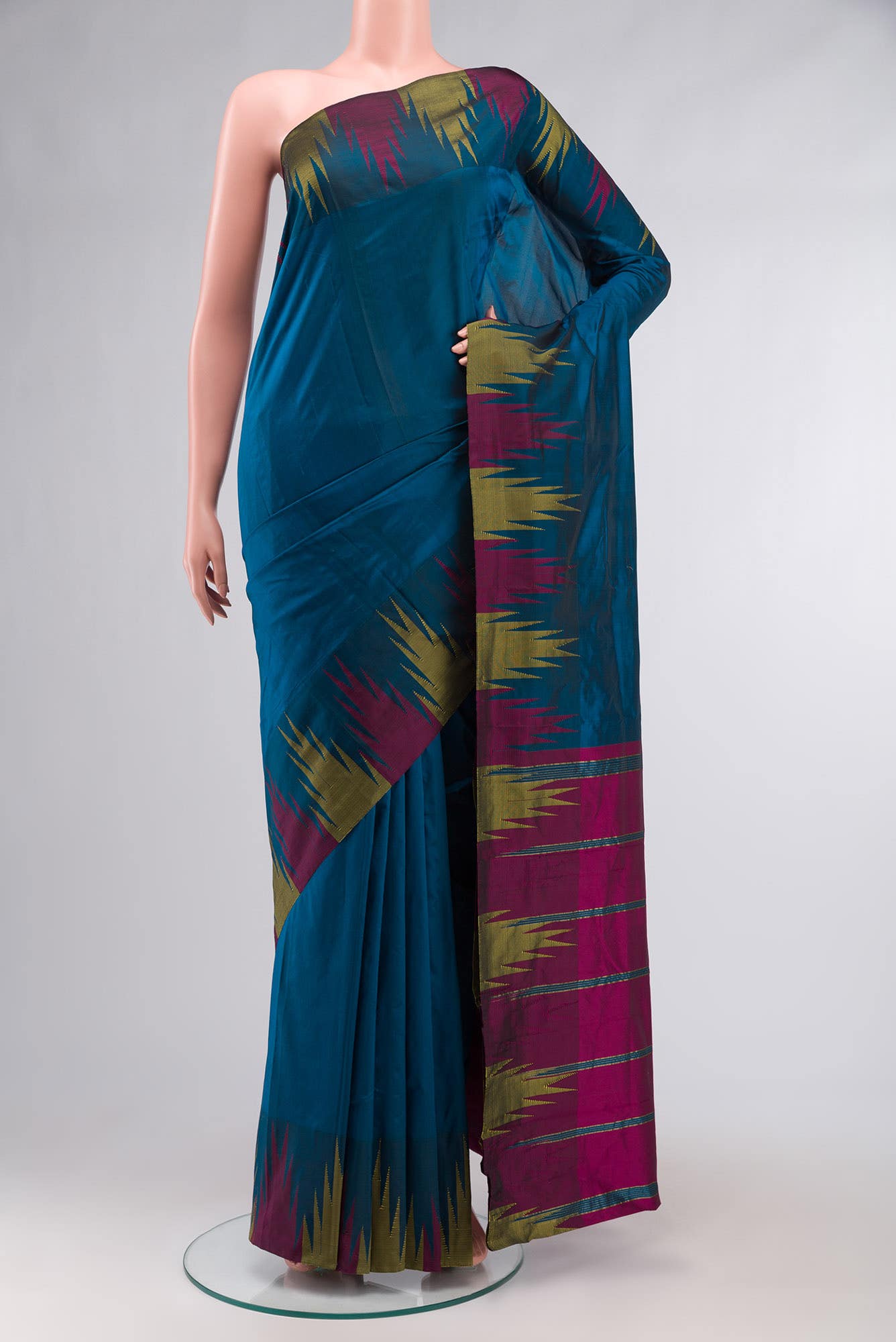 Blue Blended Bangalore Silk Saree