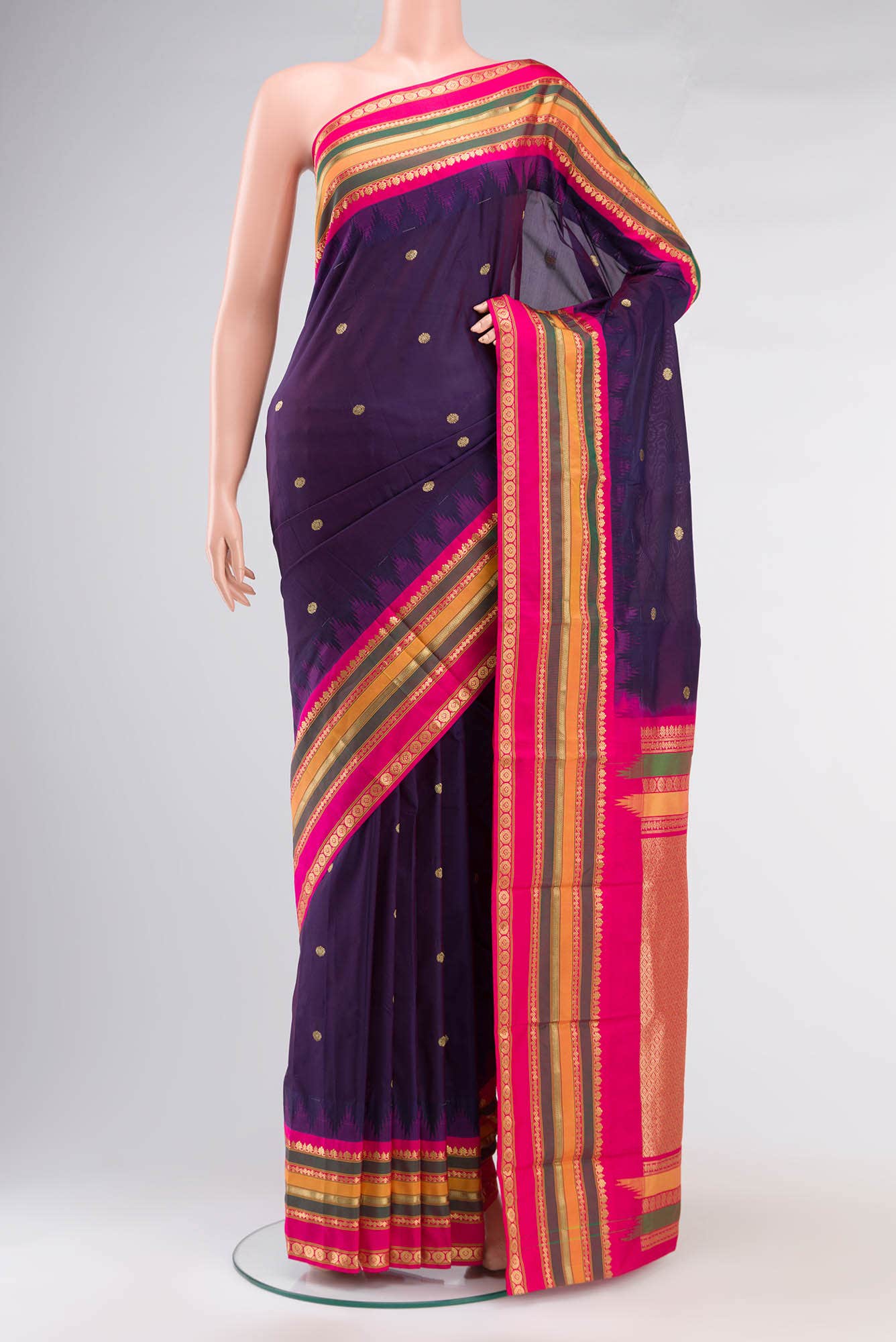 Purple Blended Bangalore Silk Saree