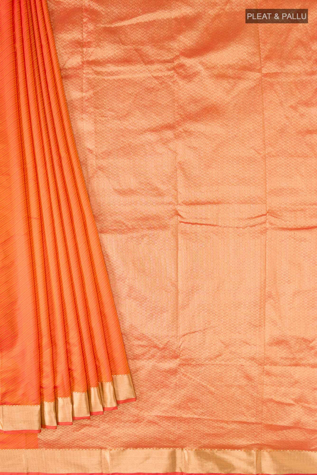 Orange Blended Bangalore Silk Saree