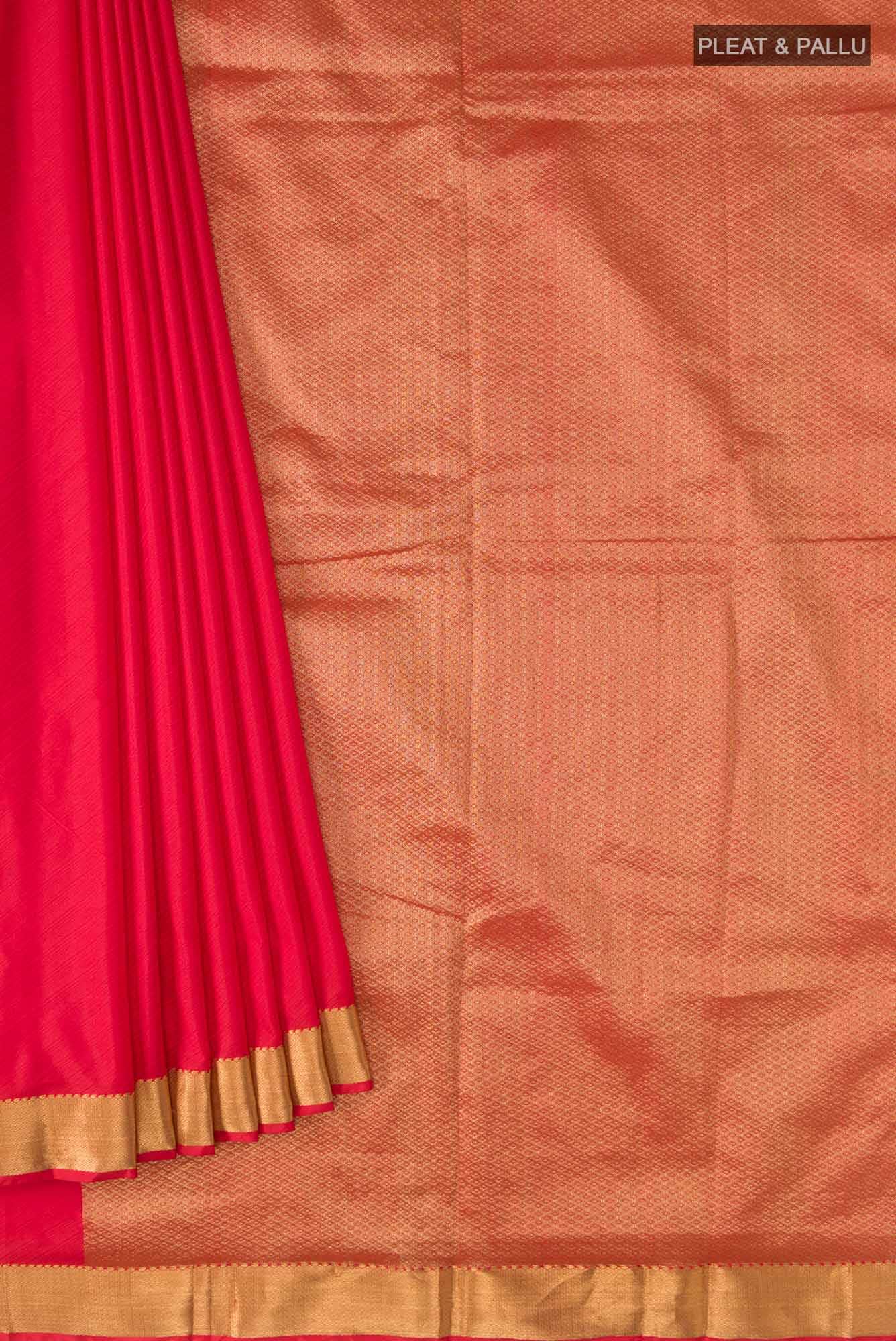 Red Blended Bangalore Silk Saree
