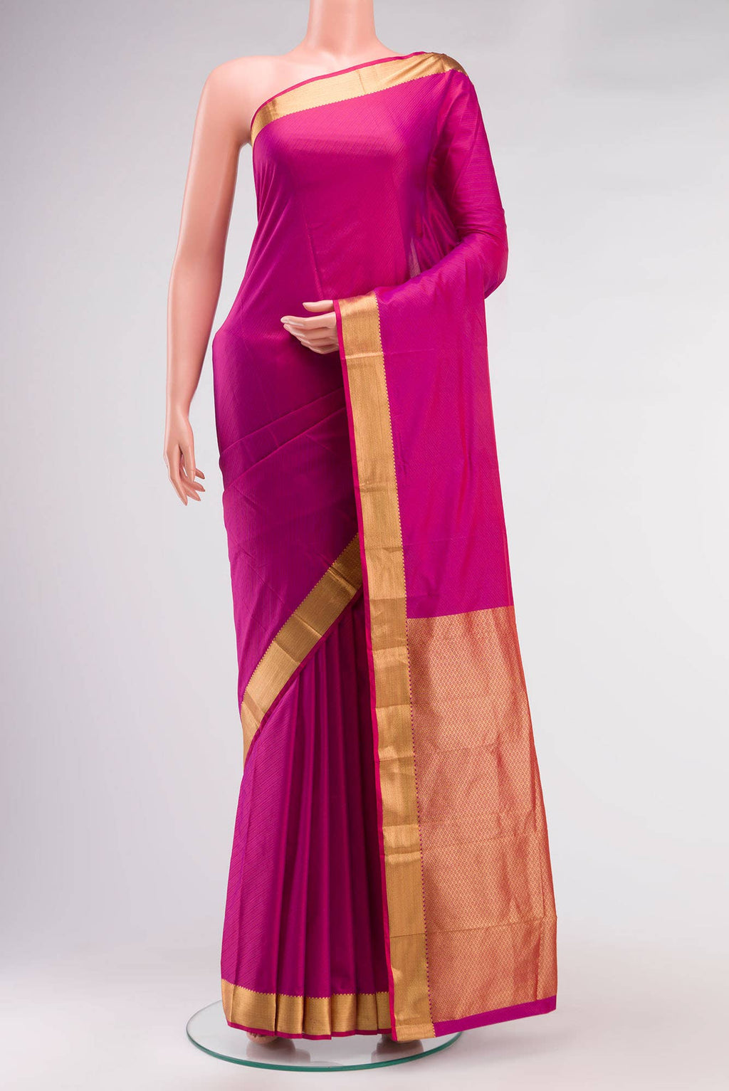 Magenta Blended Bangalore Silk Saree
