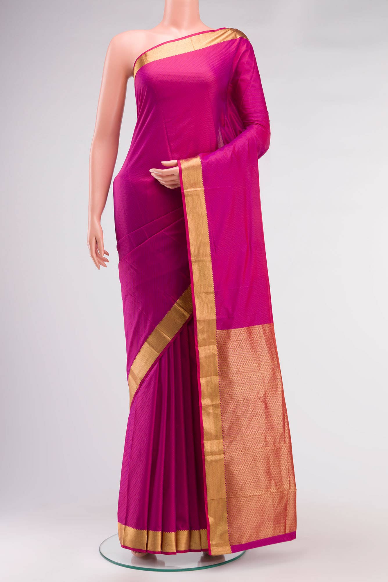 Magenta Blended Bangalore Silk Saree